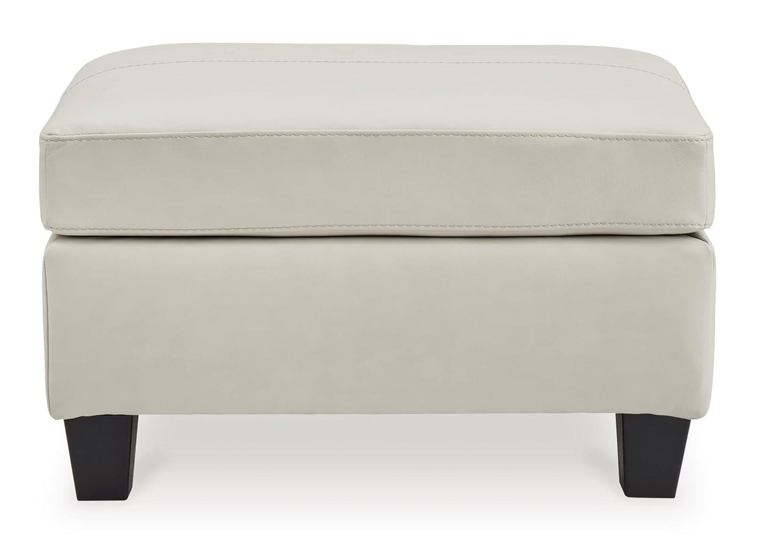 Signature Design by Ashley Contemporary Genoa Ottoman Leather Coconut