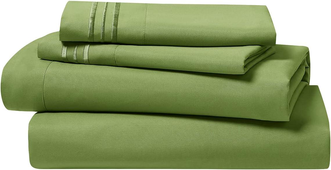 Calla Green Queen Organic Cotton Microfiber Deep Pocket Sheet Set