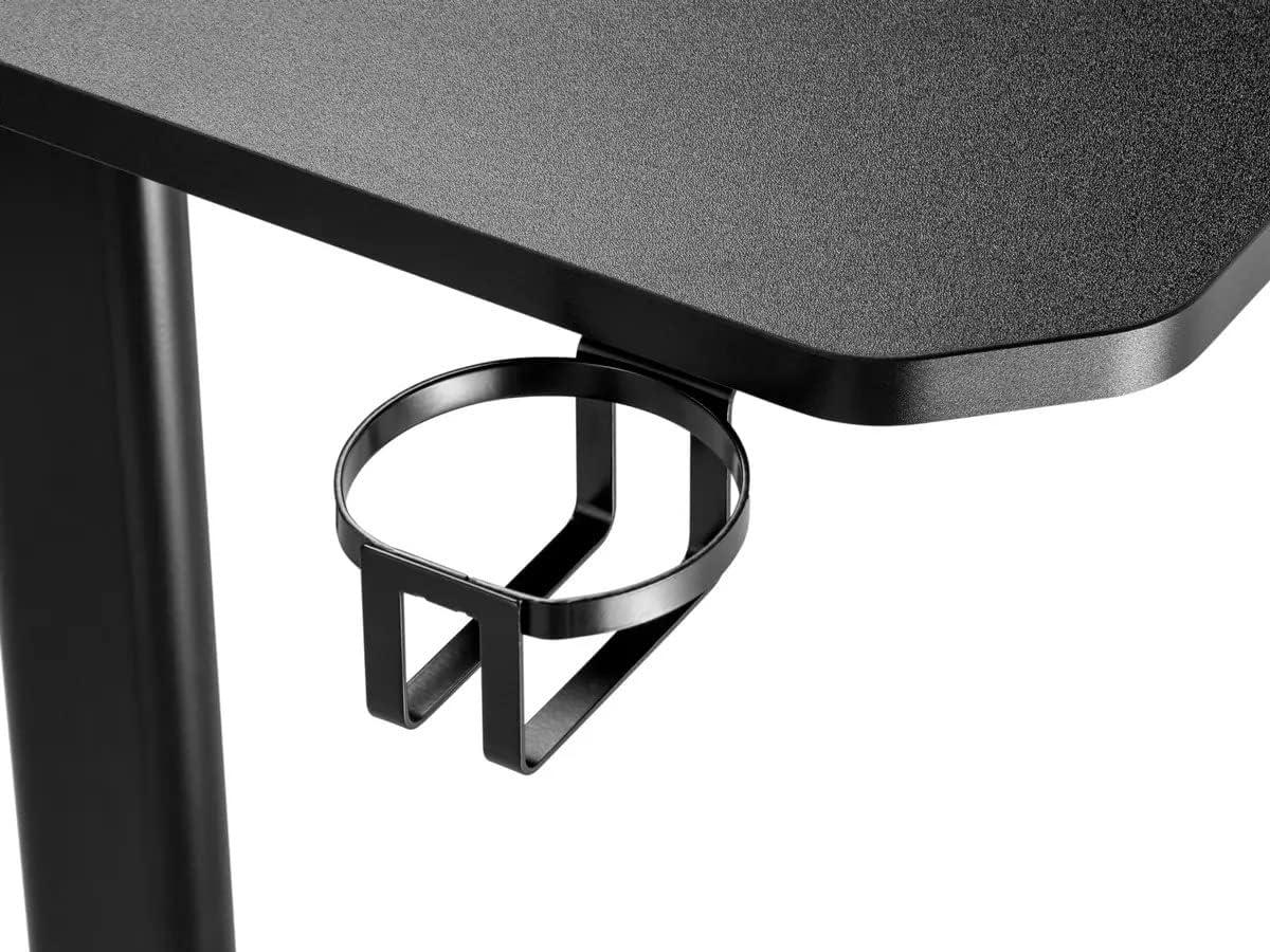 Monoprice Home Office Steel Frame Computer Desk with Solid-Core 4-foot Desktop and Accessory Attachments, Black - Workstream Collection