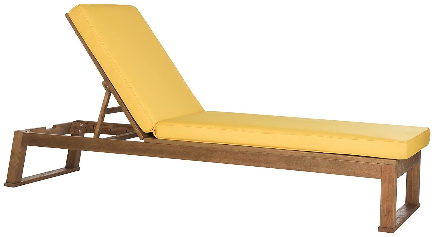 Solano Sunlounger - Outdoor - PAT7024 - Natural/Yellow -Safavieh