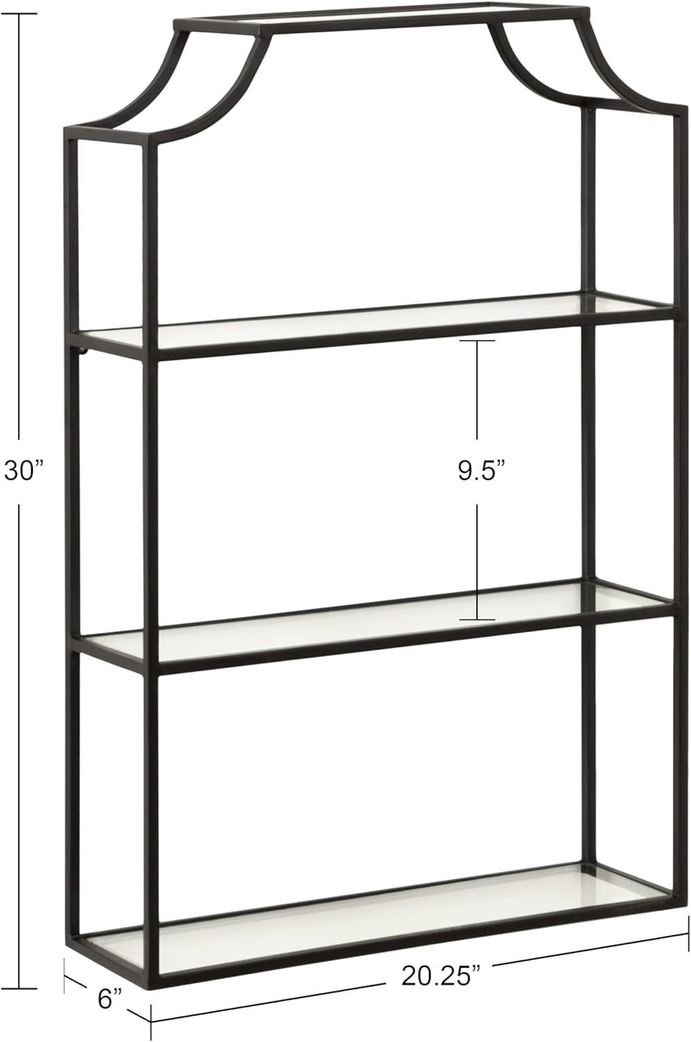 Kate & Laurel All Things Decor 20" x 30" Ciel Tiered Wall Shelf Black: 3-Tier Plastic Floating Shelf, Includes Mounting Hardware