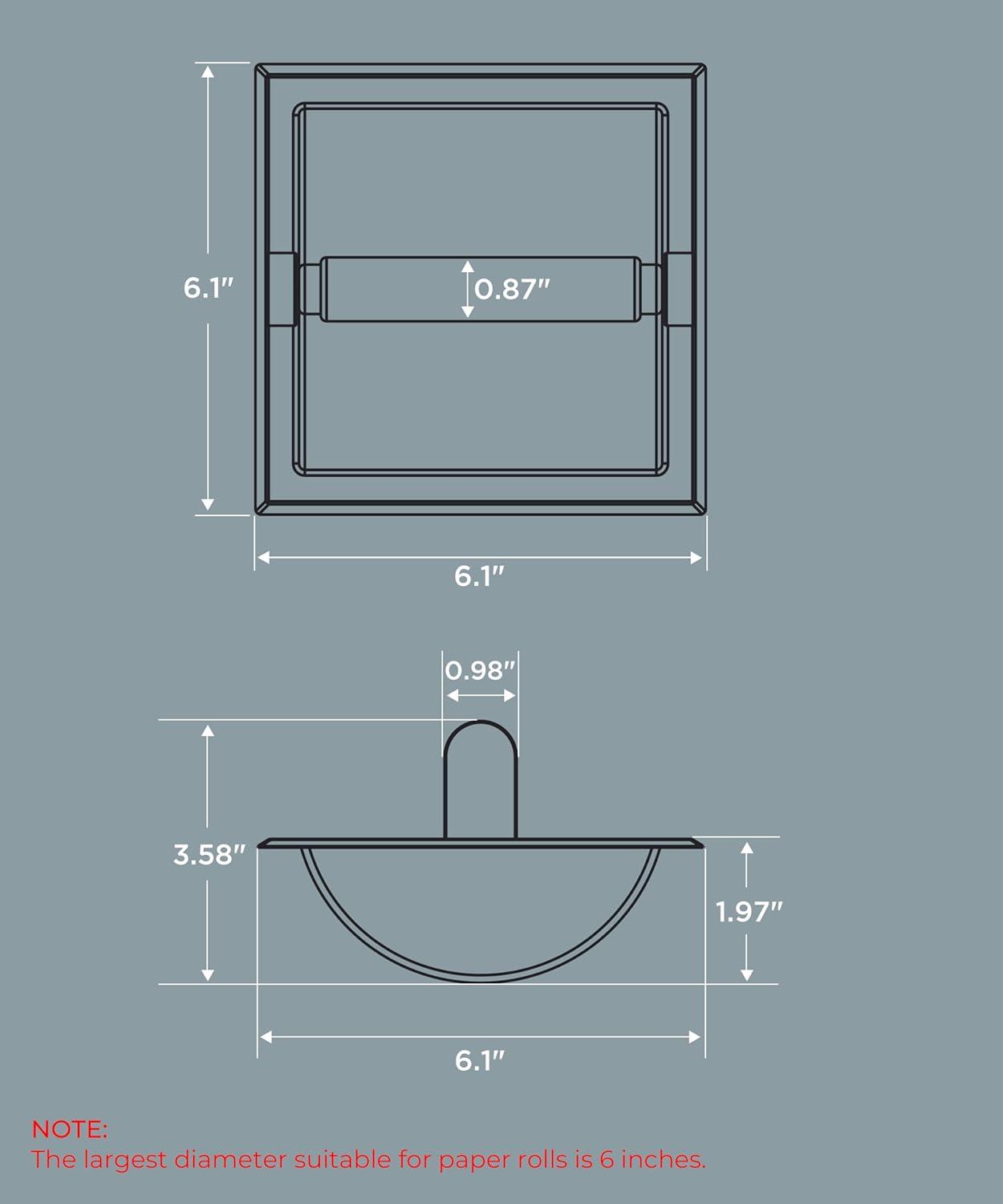 White Toilet Paper Holder Wall Mount, Bathroom Toilet Paper Holder White includes Rear Mounting Bracket, Recessed Toilet Paper Holder Spring Rod, White Toilet Paper Roll Holder