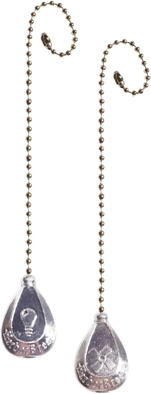 Harbor Breeze Universal 7.0-in Brushed Nickel Zinc Indoor Ceiling Fan Pull chain Chain 2 -Pack