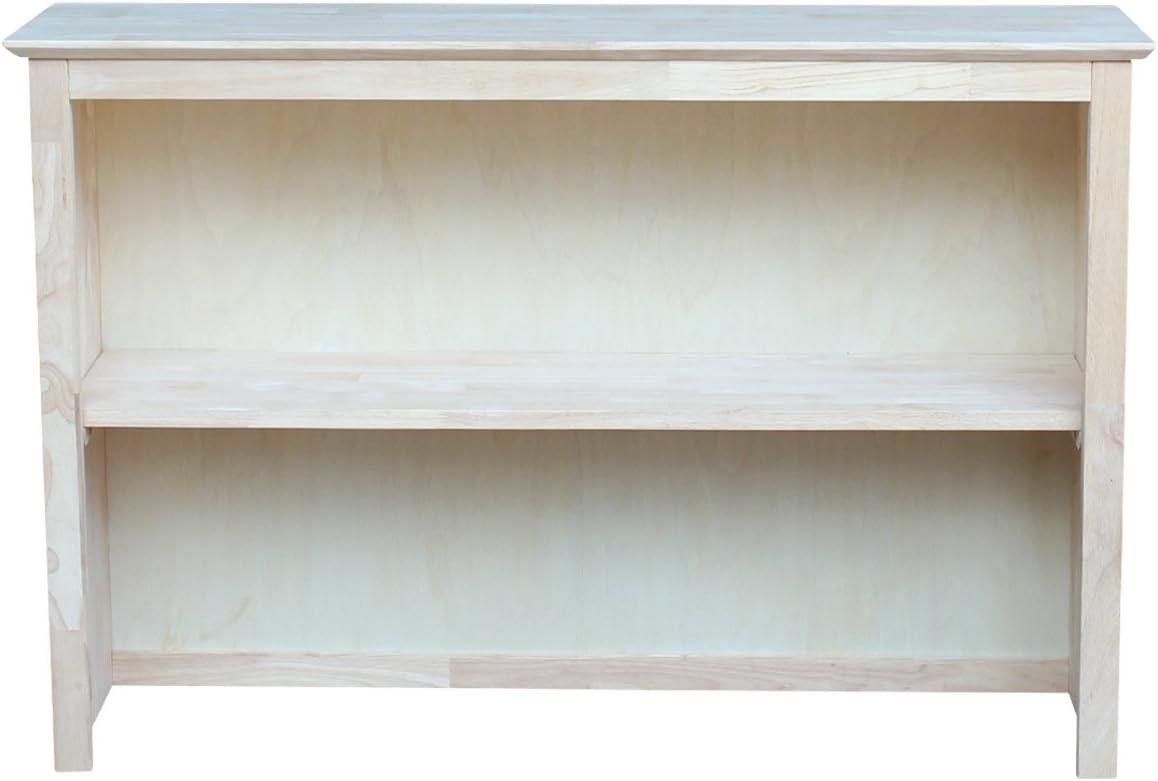 Hutch For Brooklyn Desk Unfinished - International Concepts: Hardwood, Fixed Shelf, 45"x30"