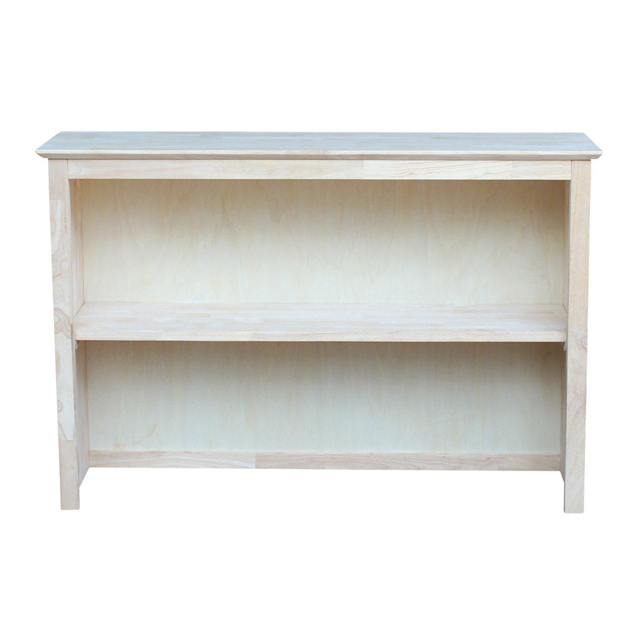 Hutch For Brooklyn Desk Unfinished - International Concepts: Hardwood, Fixed Shelf, 45"x30"