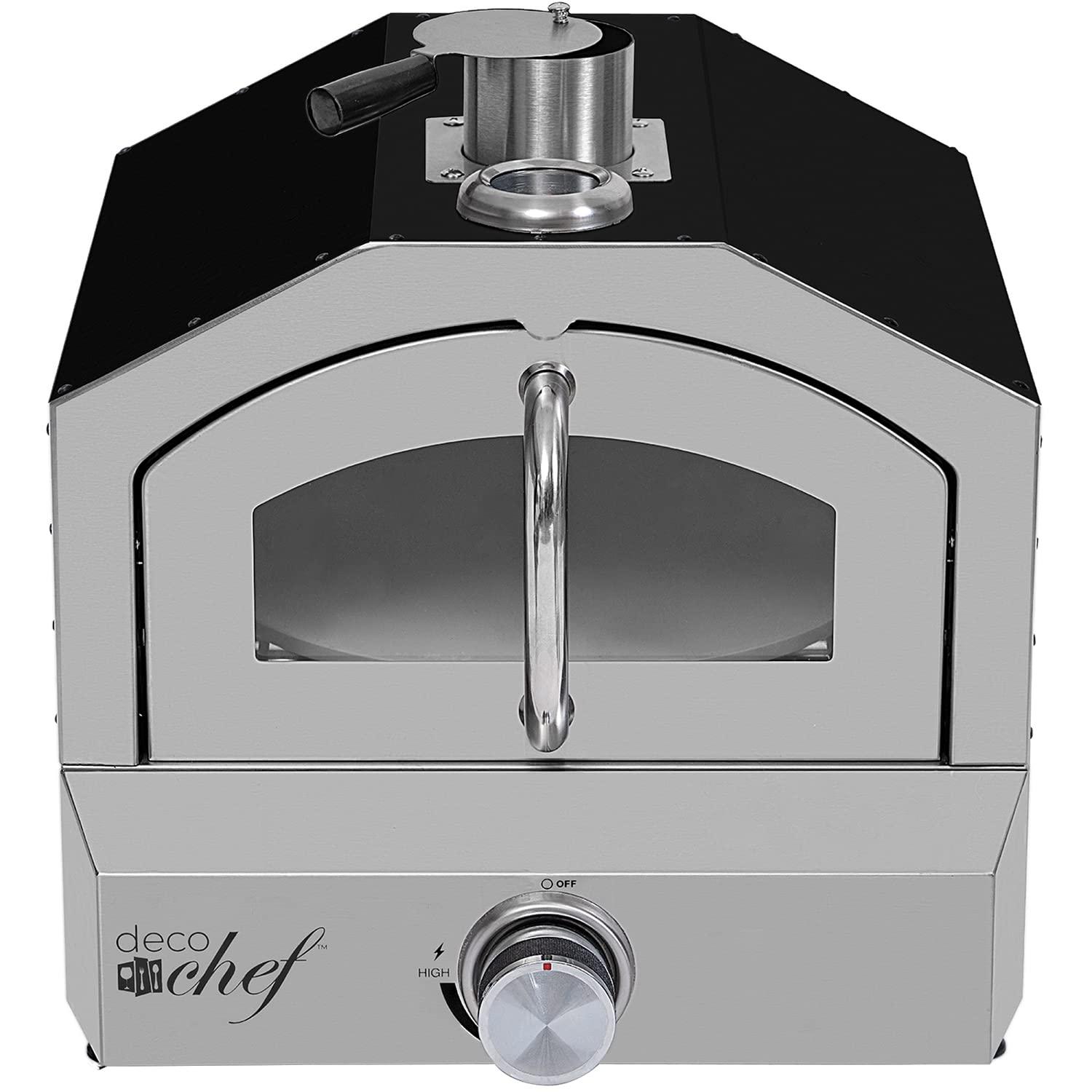 Deco Chef Deco Chef 2-in-1 Propane Gas Pizza Oven & Grill, Portable, With Pizza Stone, Peel, Rack