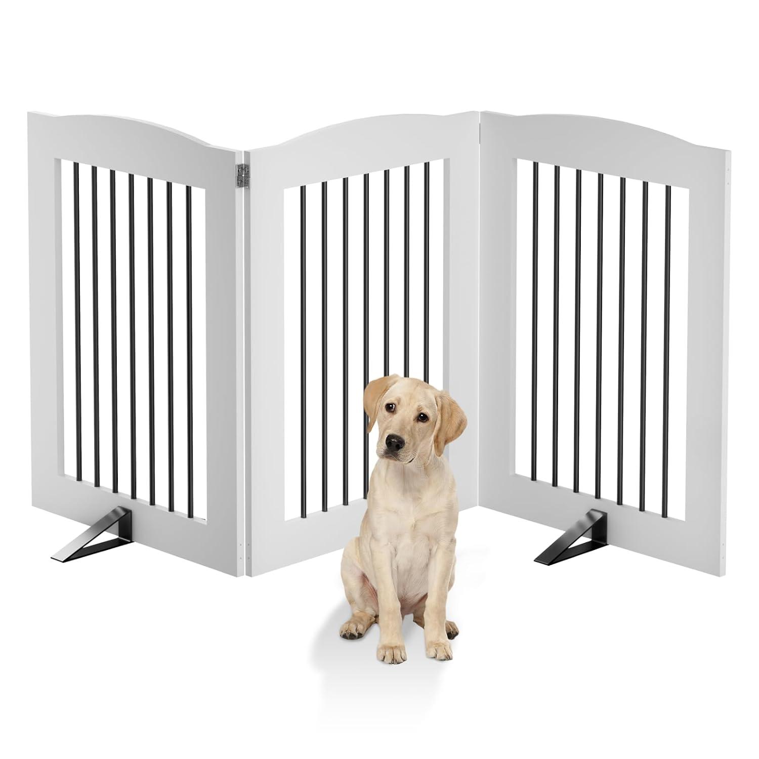 Archie & Oscar™ Freestanding Dog Gates, Foldable Dog Fence Indoor For Stairs, Doorways
