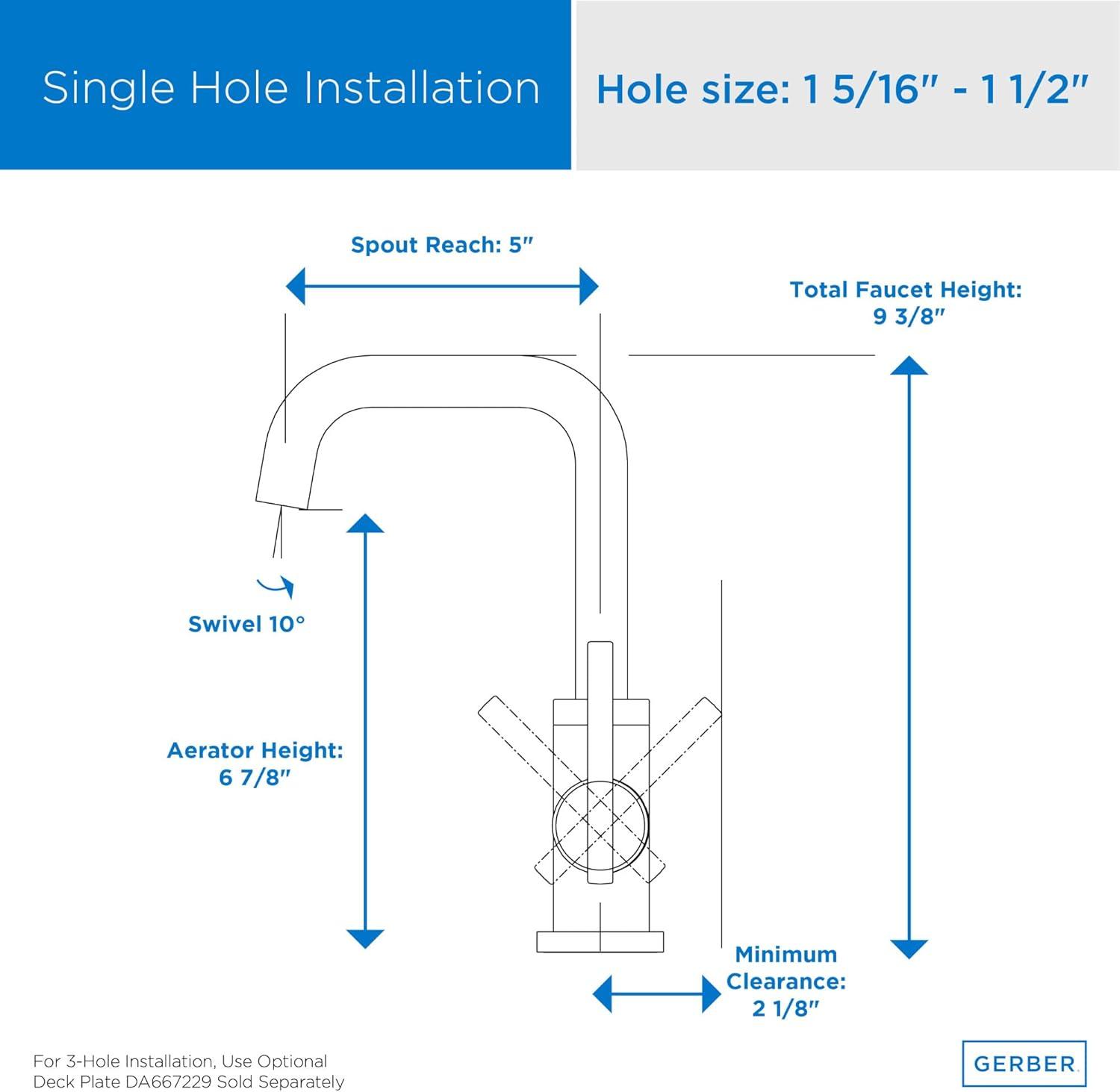 Parma Single Hole Bathroom Faucet with Drain Assembly