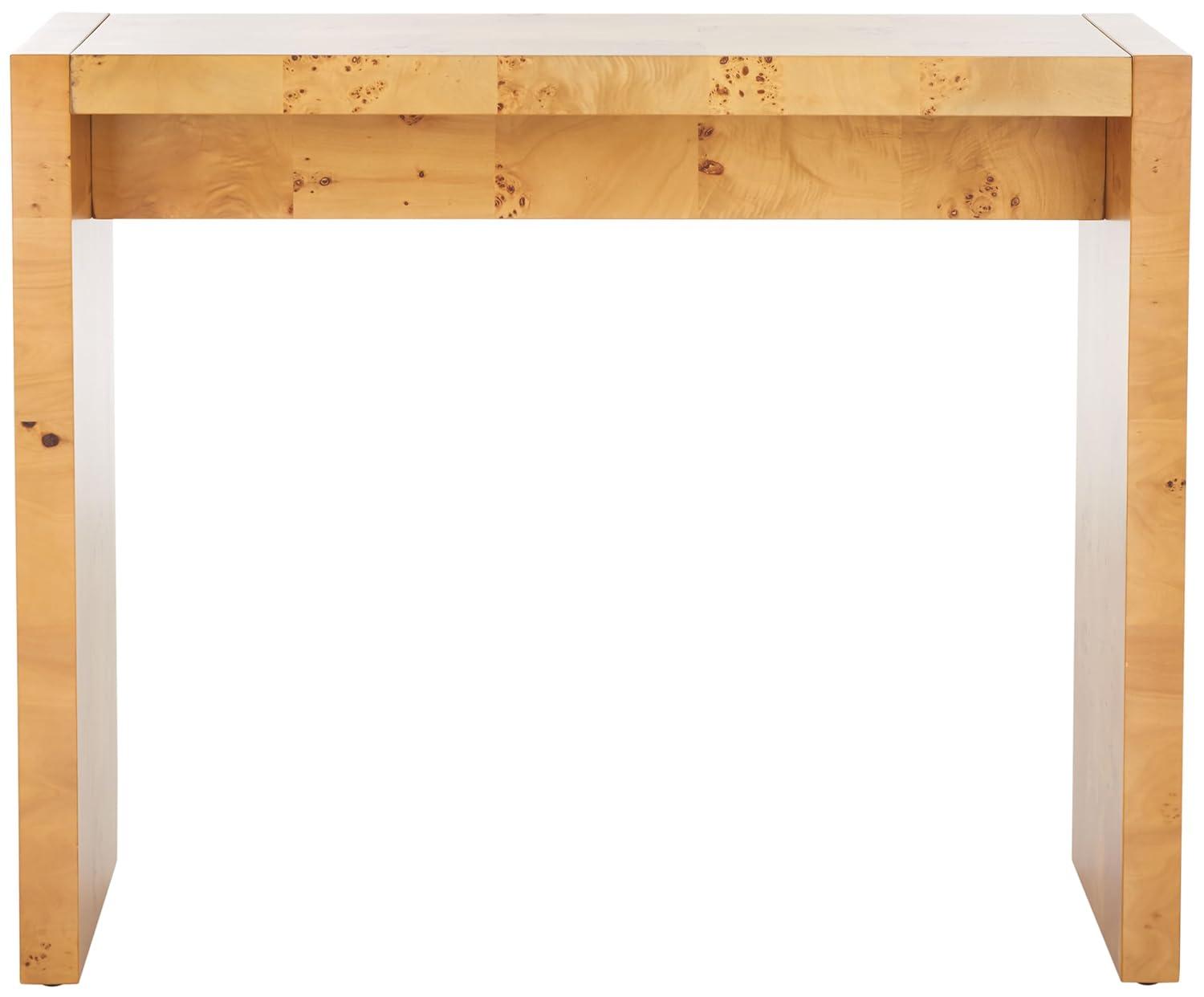 SAFAVIEH Cella Mission Natural Wood Rectangle Console Table (34 in. W x 11 in. D x 28 in. H)