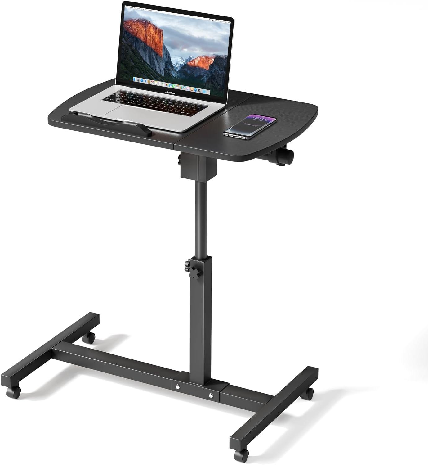 Bring Home Furniture Lifting Computer Desk, Multifunctional Standing Table, Laptop Cart with Mouse Pad for Small Spaces