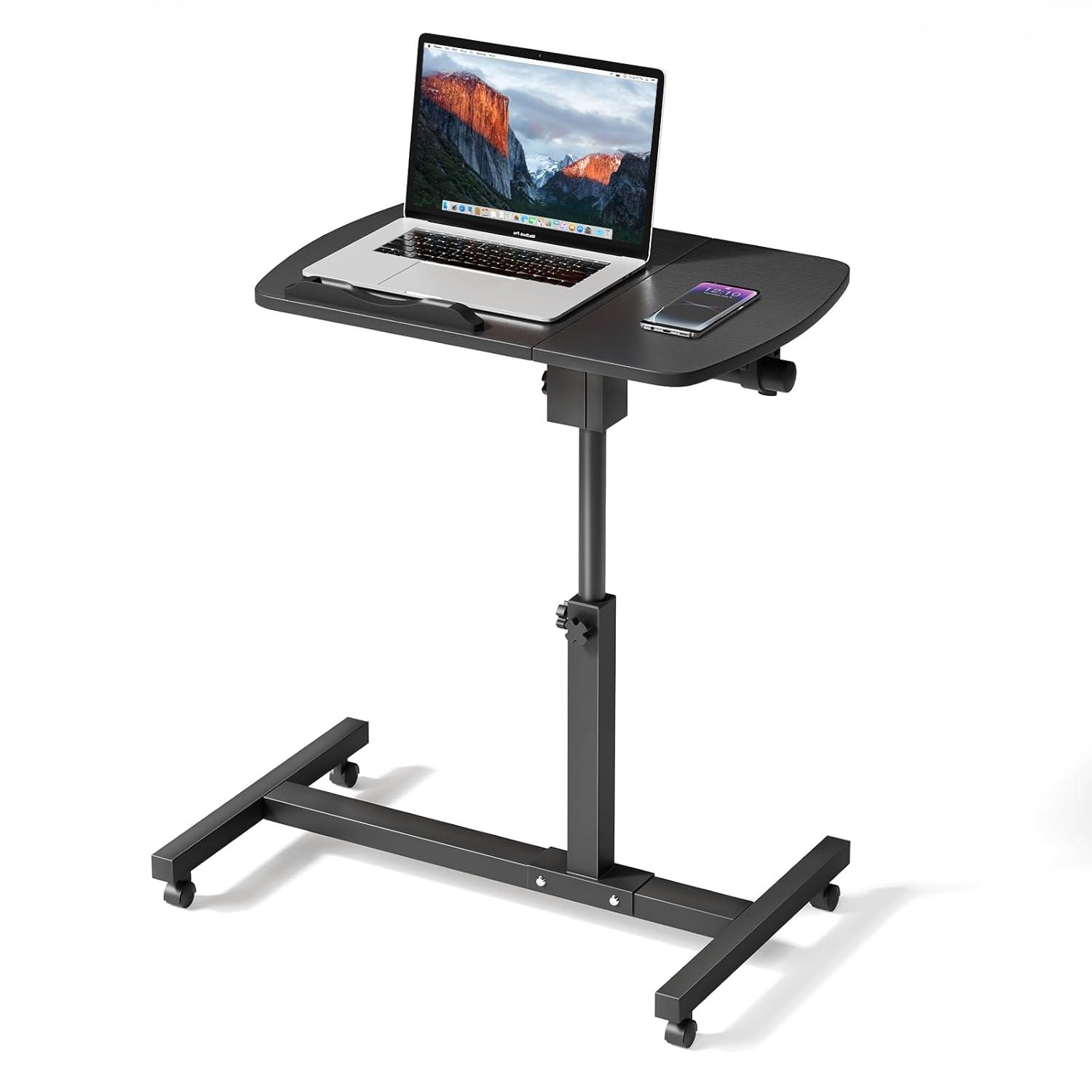 Bring Home Furniture Lifting Computer Desk, Multifunctional Standing Table, Laptop Cart with Mouse Pad for Small Spaces