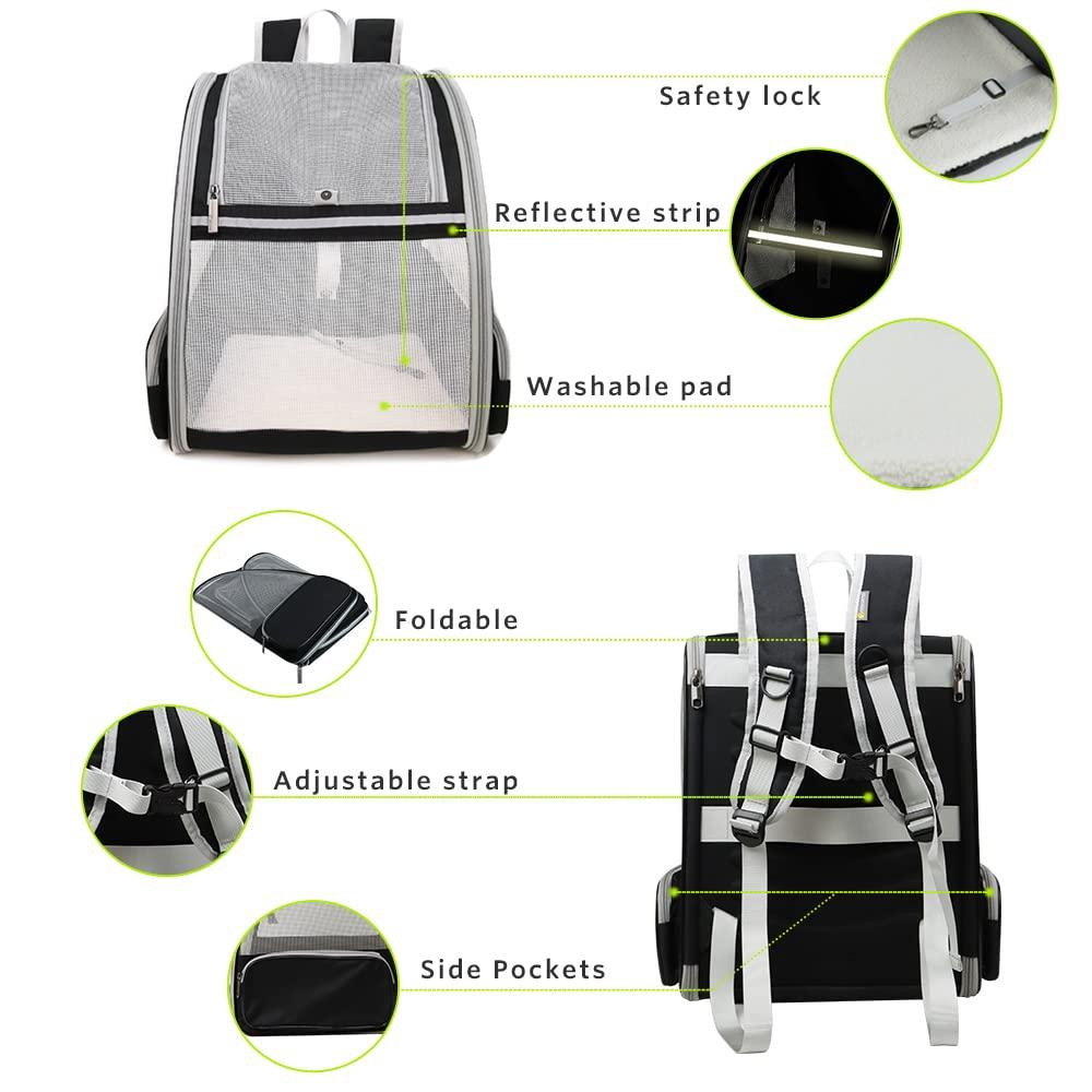 Innovative Traveler Bubble Backpack Pet Carriers for Cats and Dogs (Black)