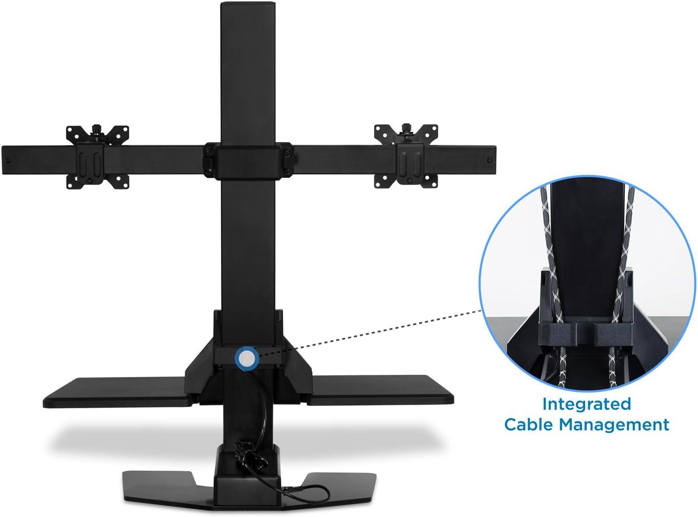 Mount-It! Height Adjustable Electric Standing Desk Converter, Sit Stand Desk with Dual Monitor Mount