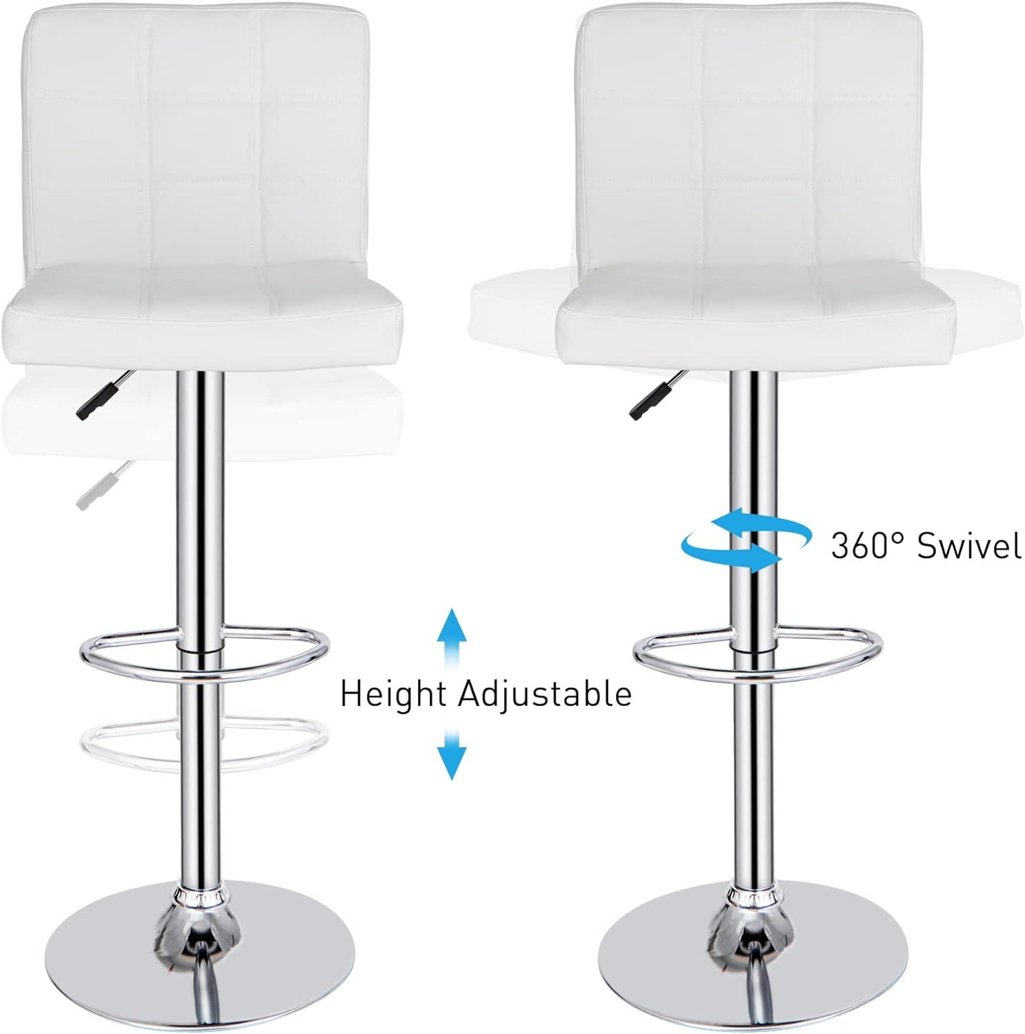 Bar Stools 1 Set Of 2, Counter Height Bar Stools, Square Cushion Bar Stools With Back, Footstool, Cafe, 2 Pieces