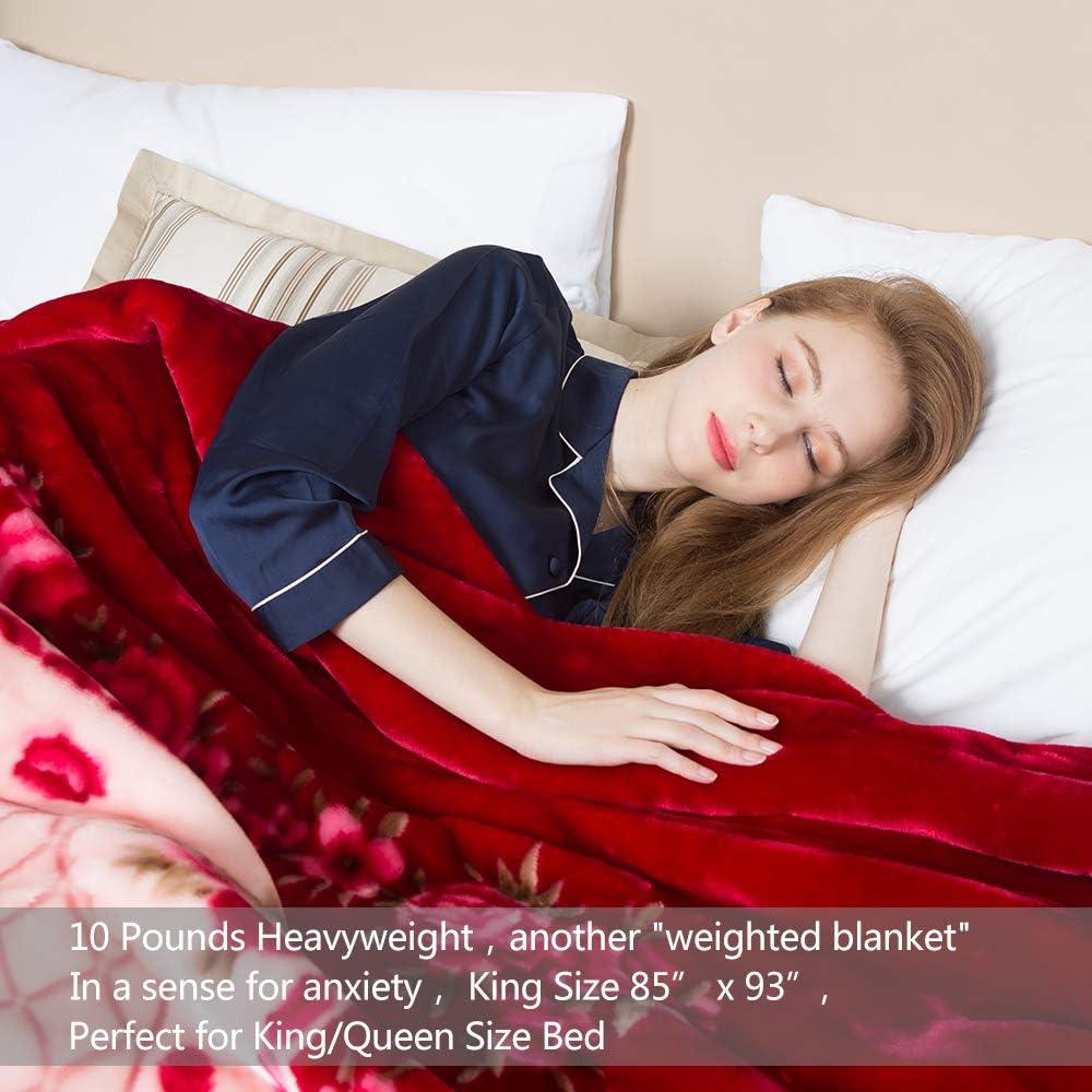 JML Fleece Blanket Heavy, 10 Pounds Plush Soft Thick Raschel Blanket for Winter, Korean Style Velvet Fleece Blanket 85" x 93"- 2 Ply A&B Printed (Tigers)