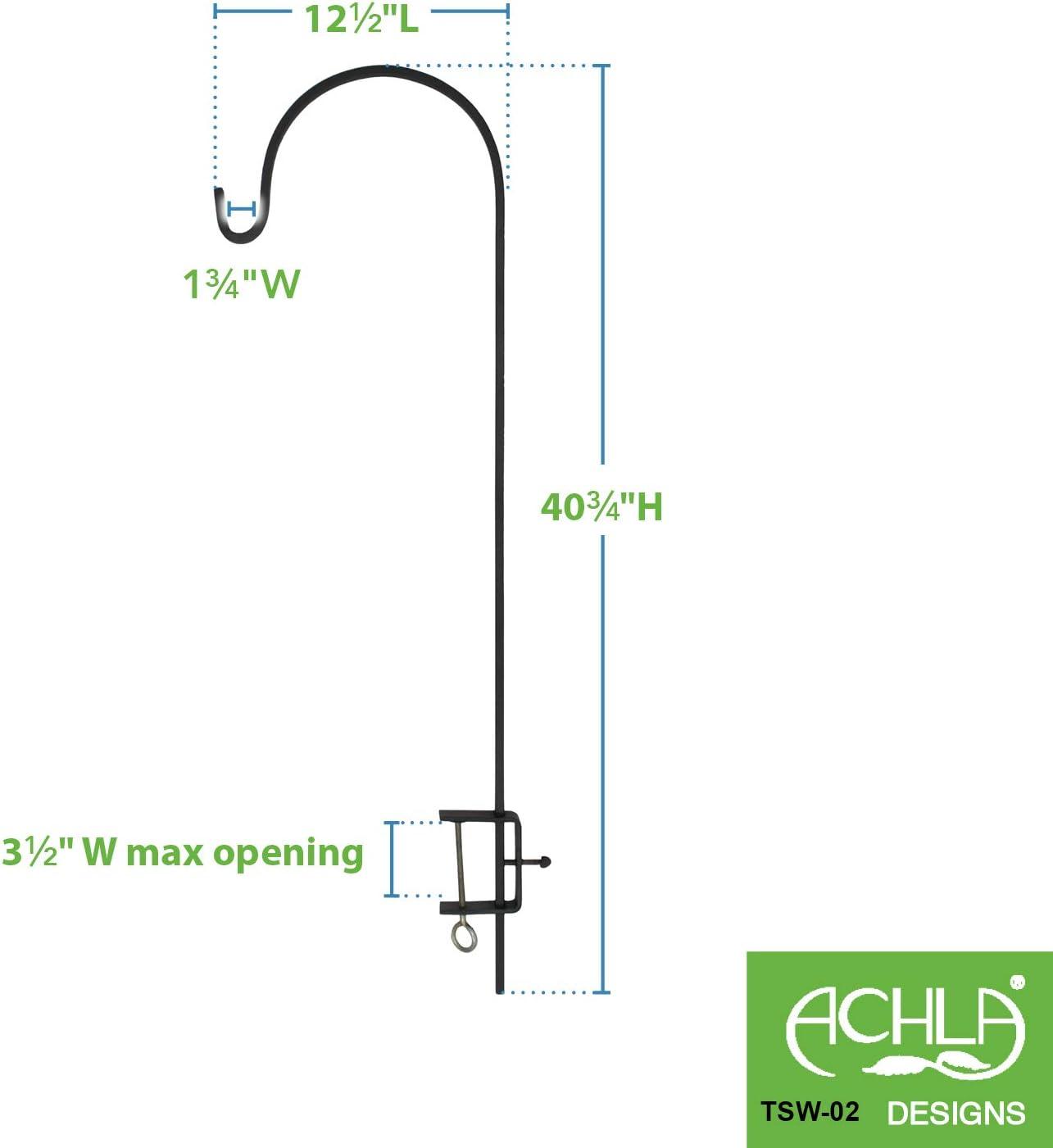 41.5" Adjustable Steel Deck Rail Shepherd's Hook - ACHLA Designs