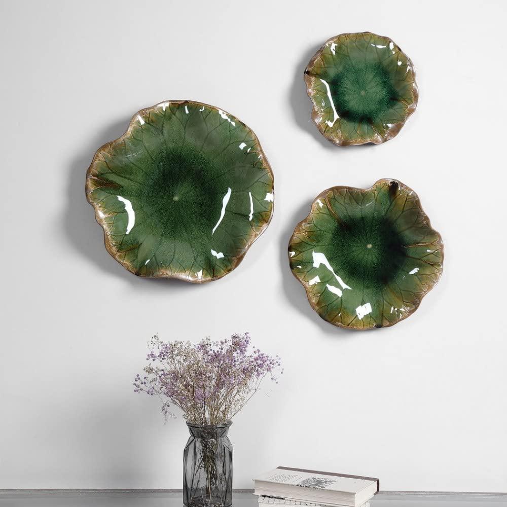 Uttermost Abella 18"W White 3-Piece Flower Ceramic Wall Art Set