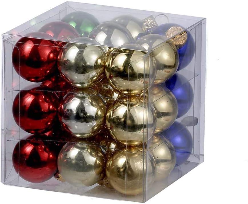 25mm Multicolor Glass Christmas Ball Ornament Set