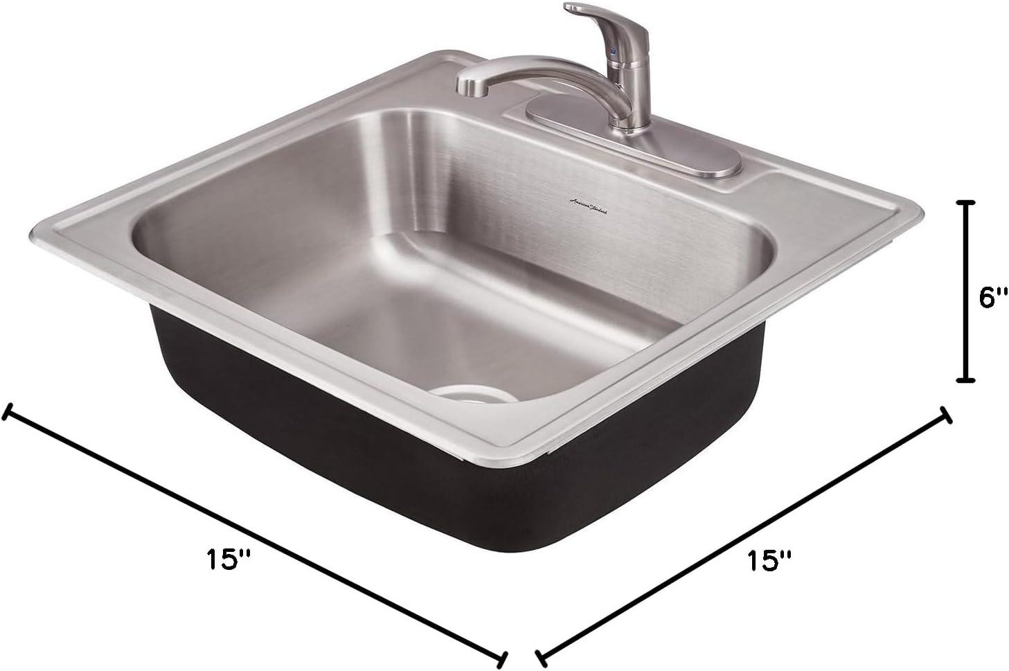 Colony 15'' L Drop-In Single Bowl Stainless Steel Kitchen Sink