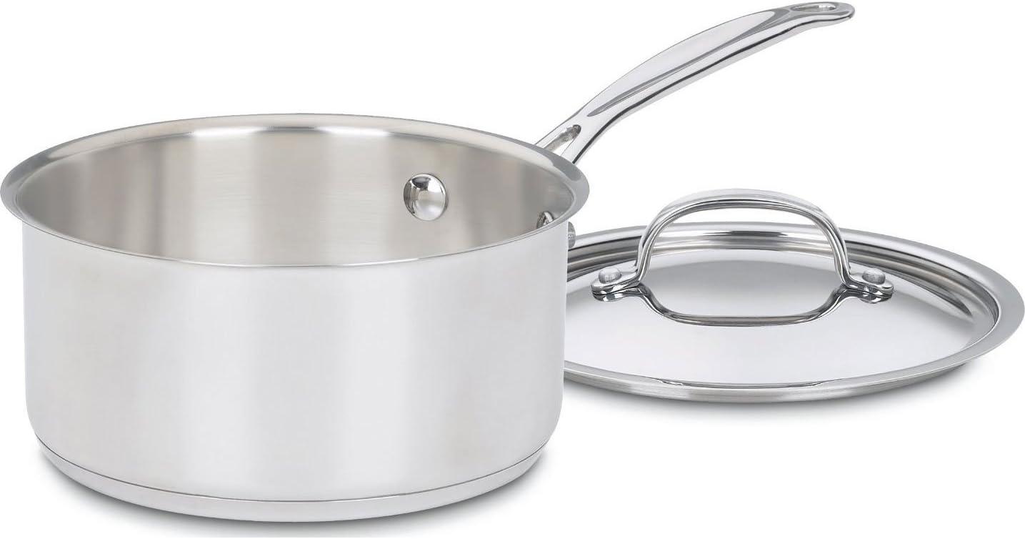 Stainless Steel 2-Quart Saucepan with Lid and Pour Spout