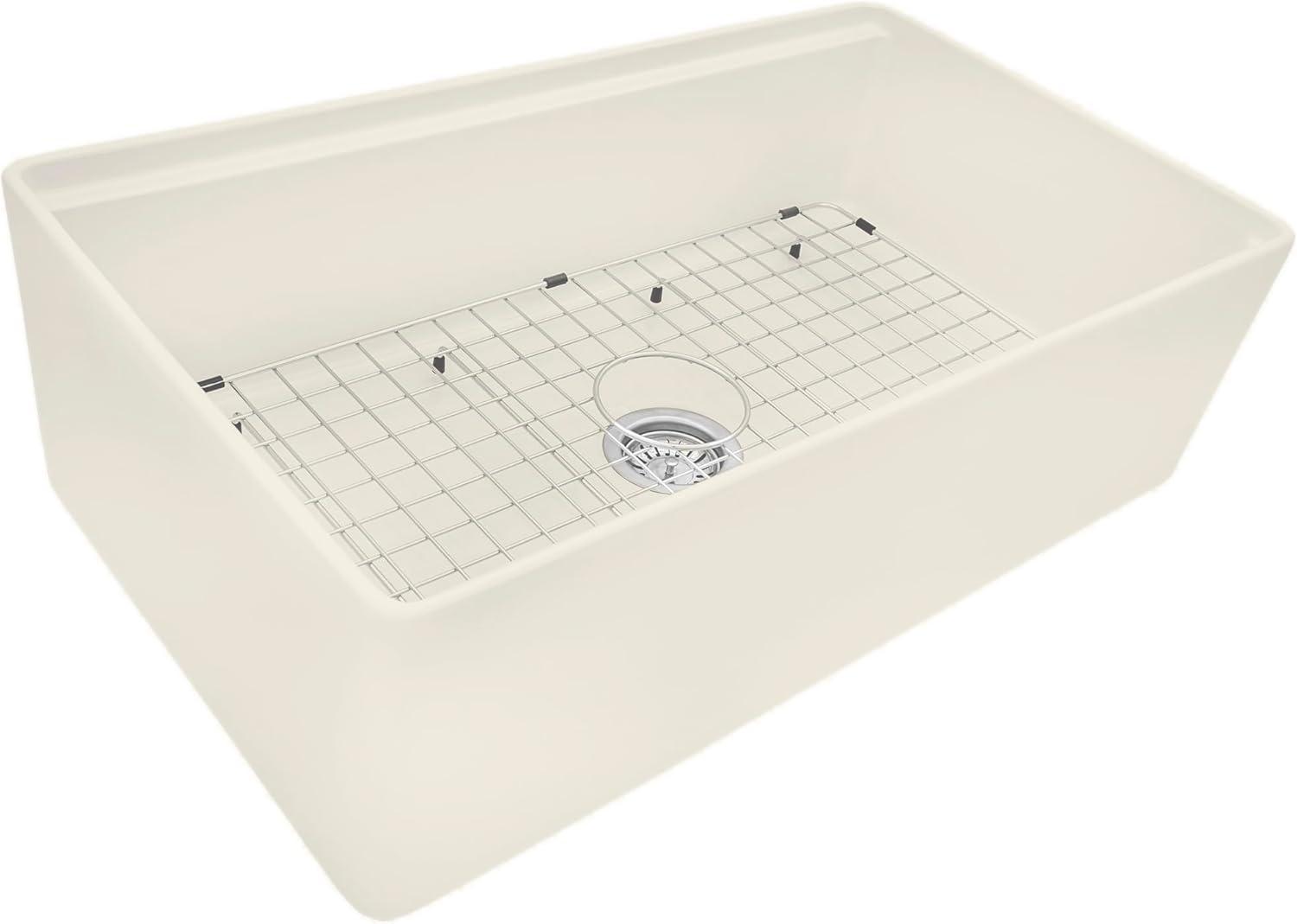 Ruvati 33 inch Fireclay Workstation Farmhouse Kitchen Sink Apron Front Single Bowl