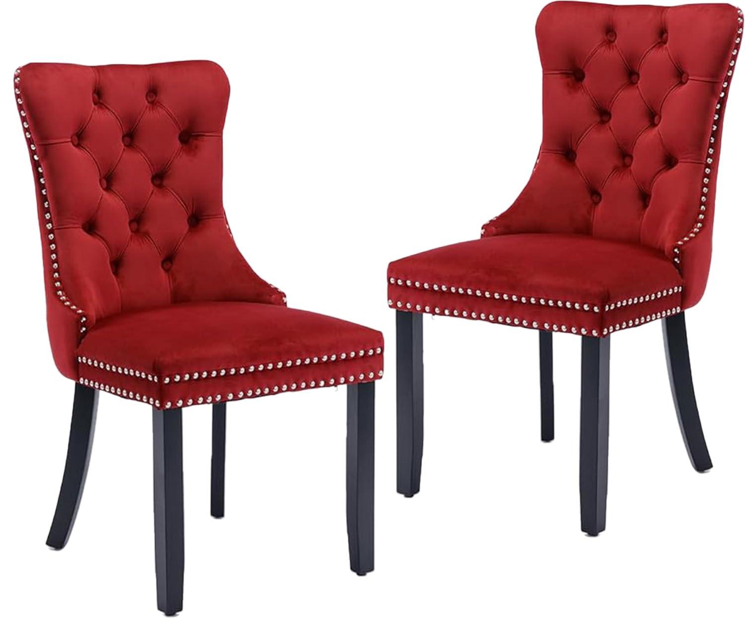 Rosdorf Park Allena Tufted Velvet/Linen Wing Back Parsons Chair (Set of 2)