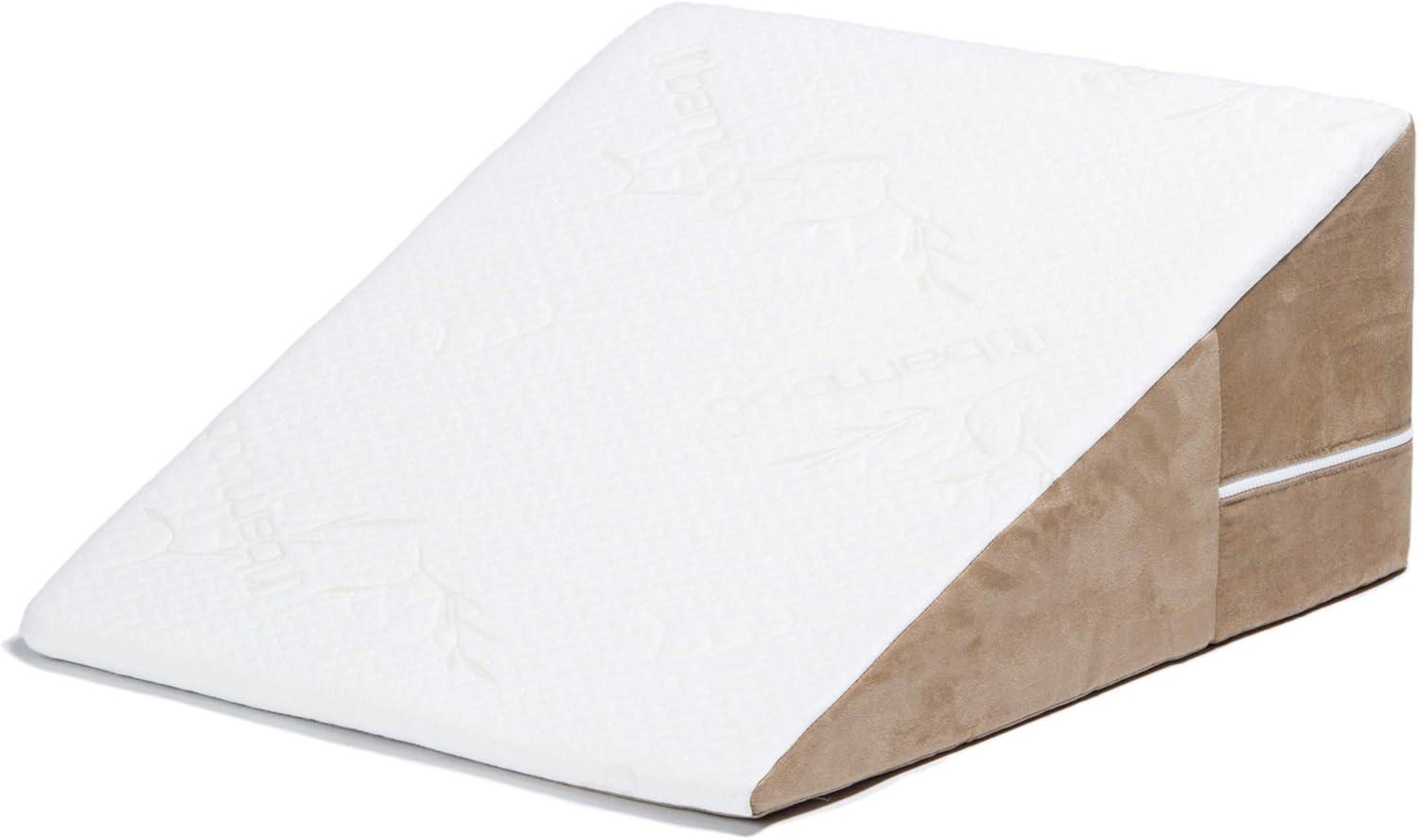 Gel-Infused Memory Foam Wedge Pillow with Bamboo Cover