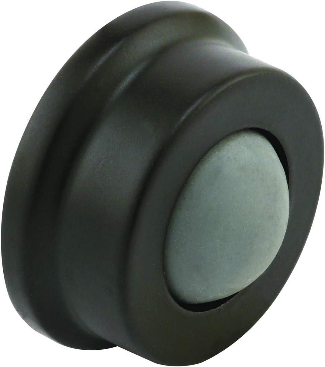 Prime-Line Cast Brass Wall Protector with Convex Bumper, 1 In., Bronze, (Single Pack)