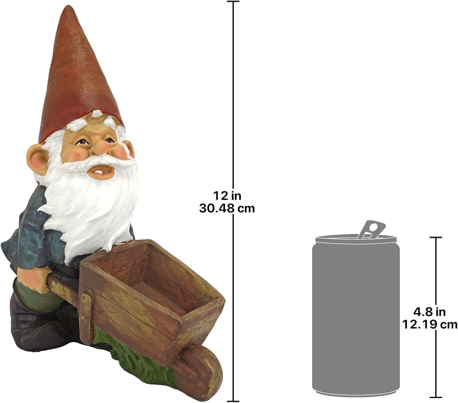 Wheelbarrow Willie Garden Gnome Statue