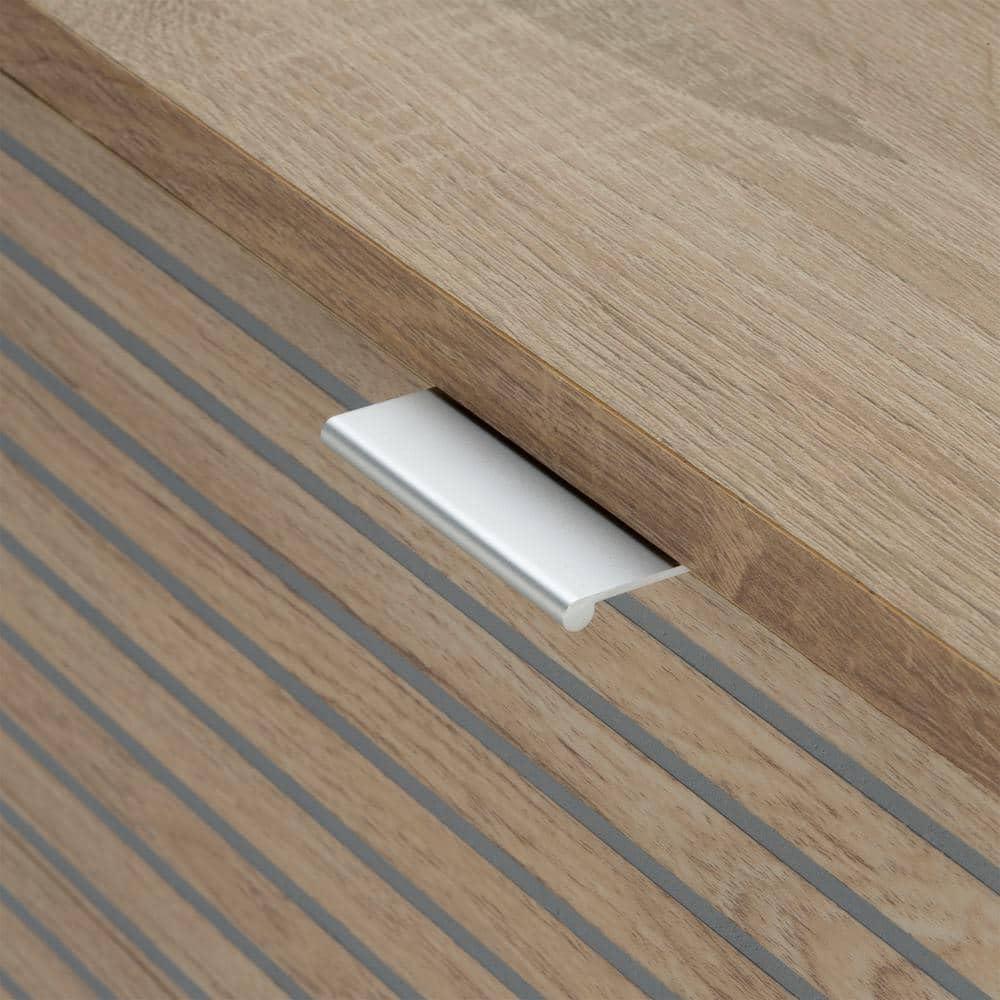 Sango Sango Merk 2-Drawer Solid Wood Nightstand, Drawers With Horizontal & Vertical Grooves