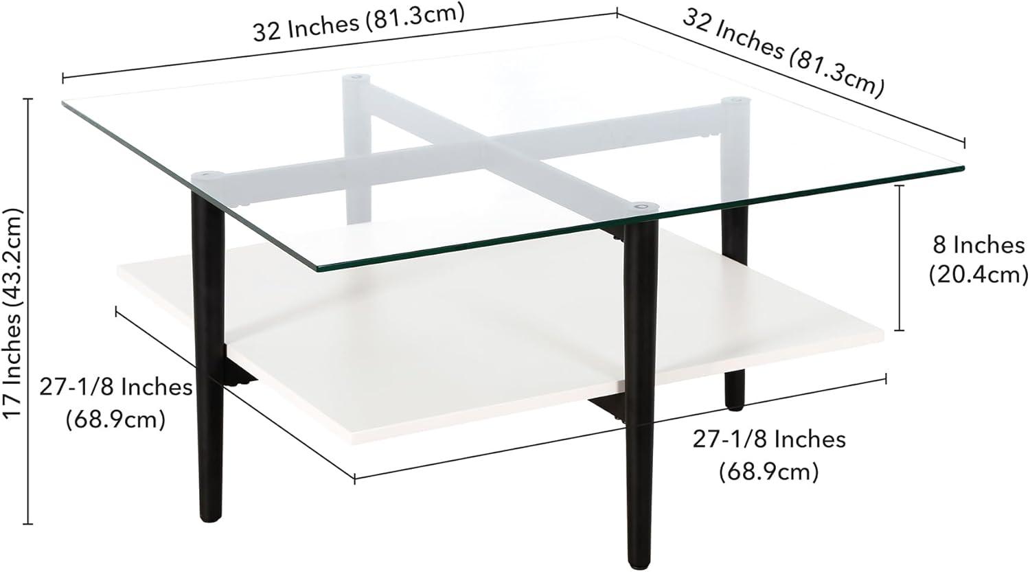 Henn&Hart 32" Black/White Coffee Table