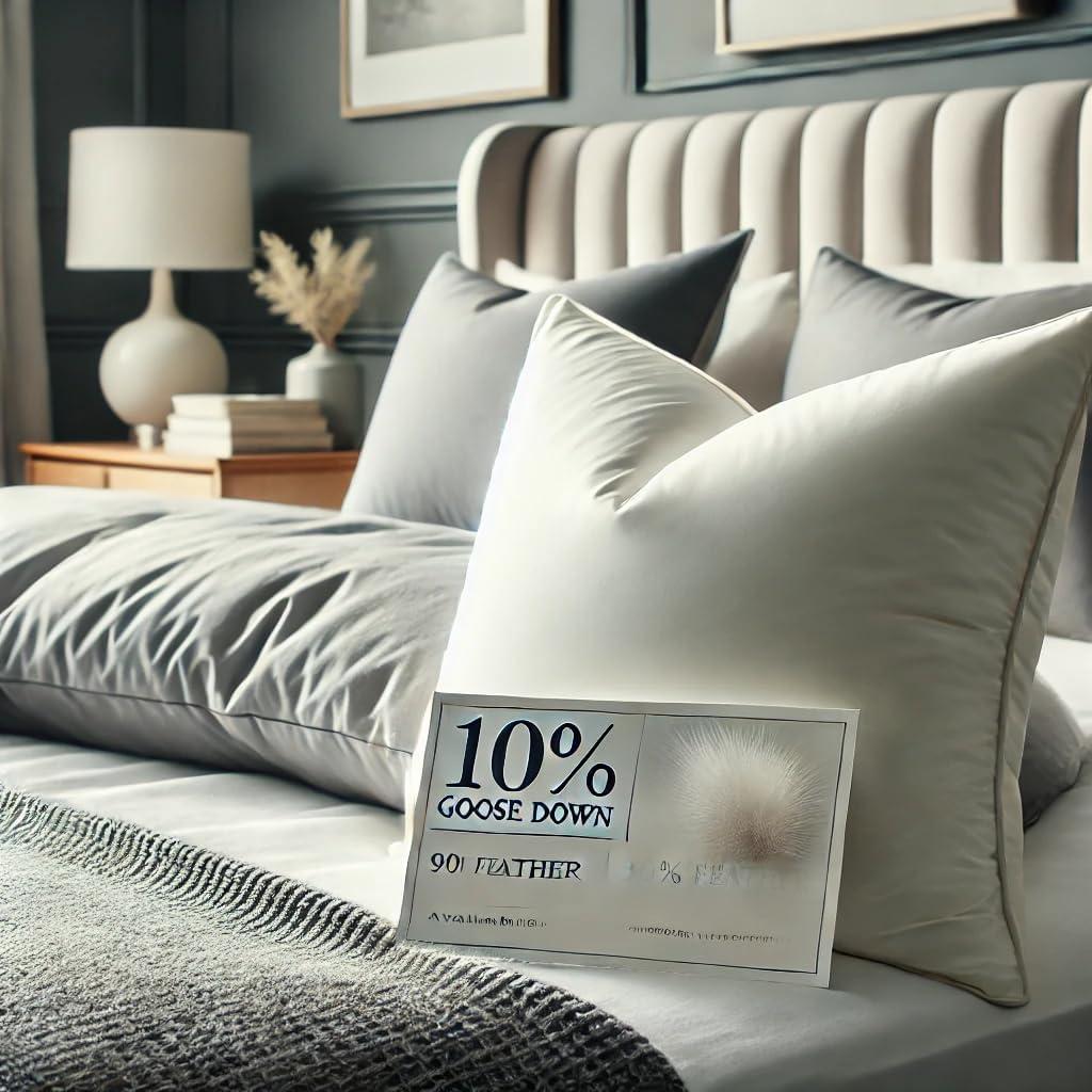East Coast Bedding 10/90 Blend Gray Goose Down Feather Pillow Filler Stuffing, 10-lb Bulk
