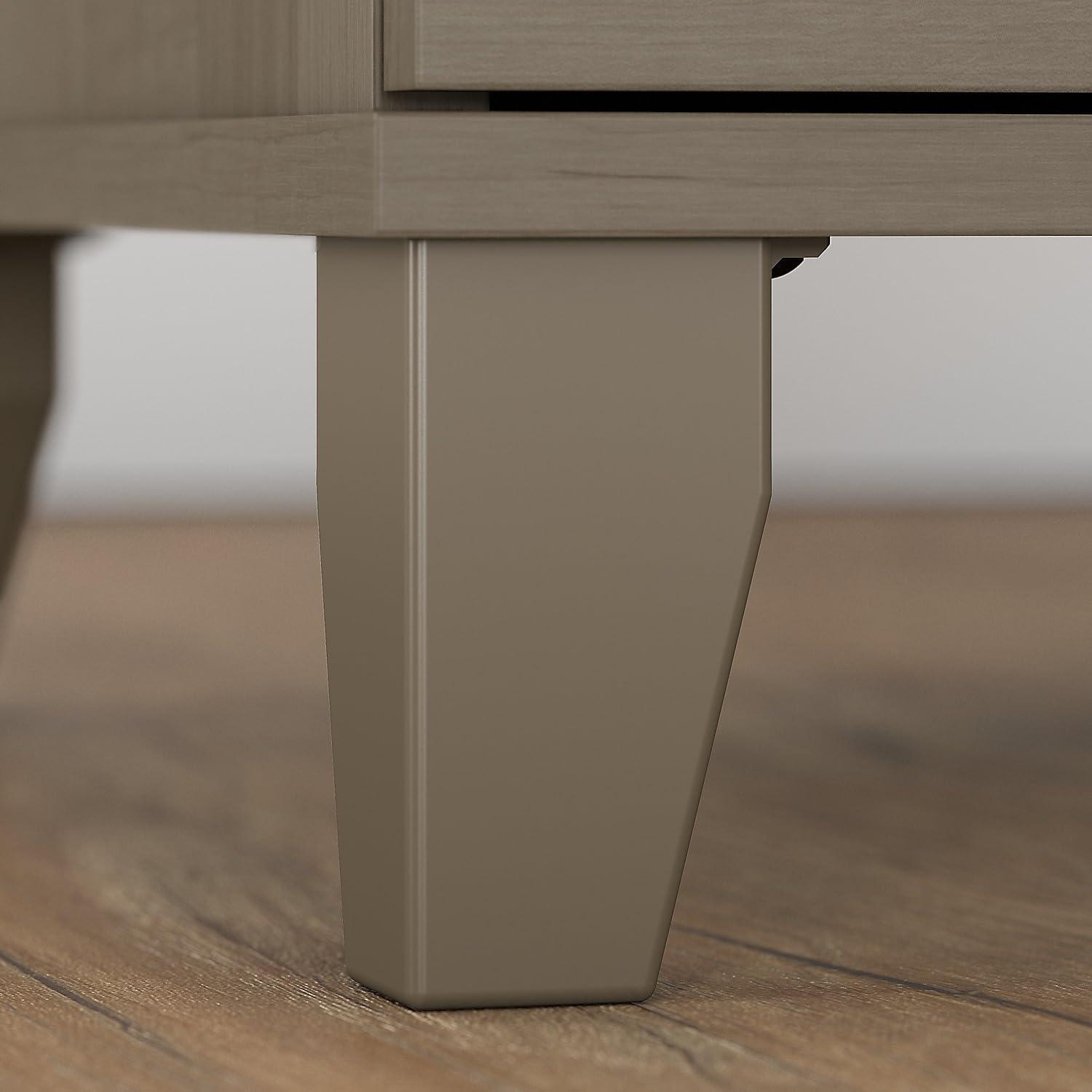 Somerset 72W Office Desk with Drawers and Hutch in Storm Gray - Engineered Wood