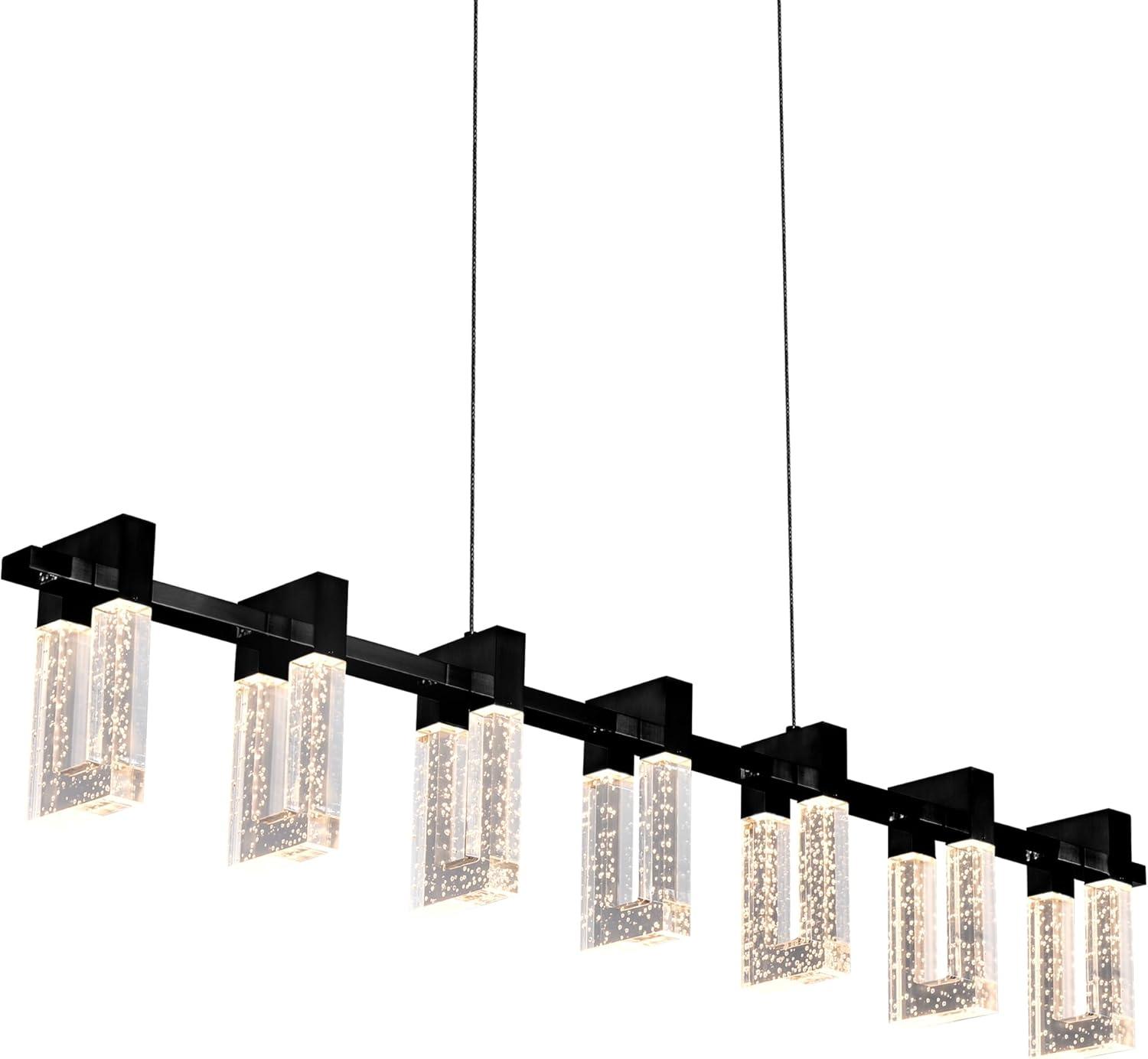 Sorrento 40-in 7-Light Height Adjustable ETL Certified Integrated LED Linear Chandelier