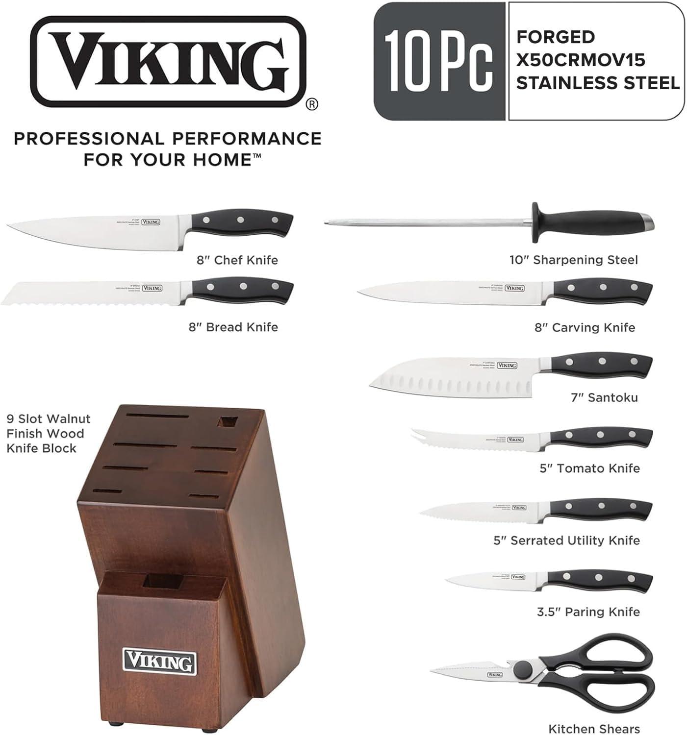 Viking 10pc True Forged German Steel Cutlery Set w/Block