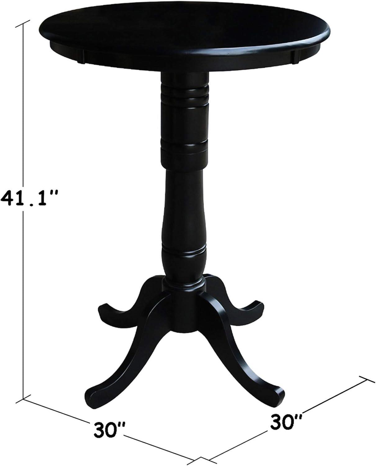 30" Round Top Pedestal Counter Table White – International Concepts: Solid Wood, Kitchen Furniture