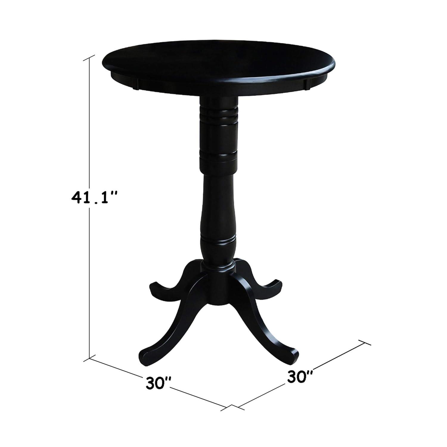 30" Round Top Pedestal Counter Table White – International Concepts: Solid Wood, Kitchen Furniture