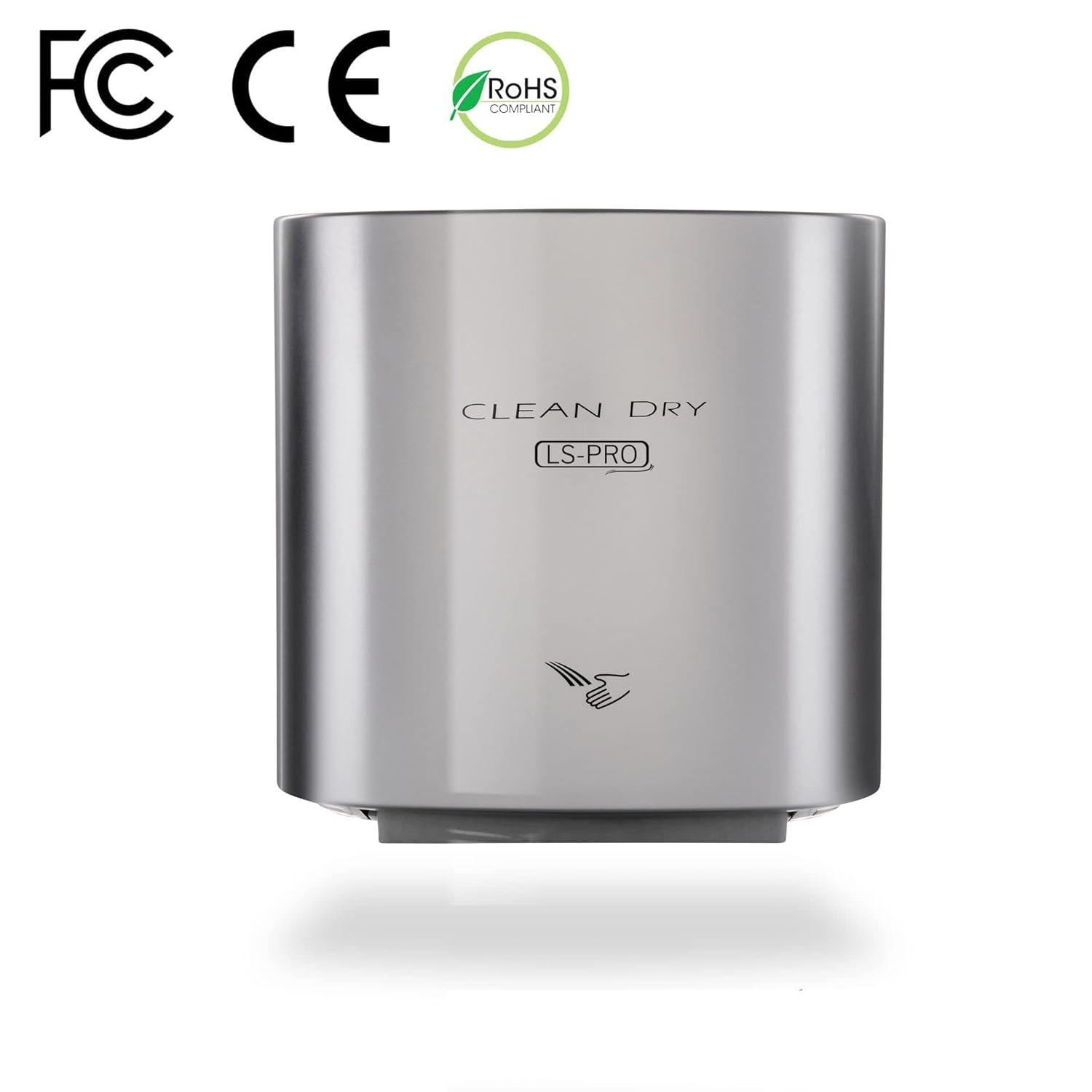 LS-PRO Automatic Hand Dryer for Commercial Bathrooms. High Speed Hot Air, Dry Hands in 7s. No Touch Operation with Infrared Sensor. Easy & Fast Installation. Low Noise 60 dB. 1 year warranty