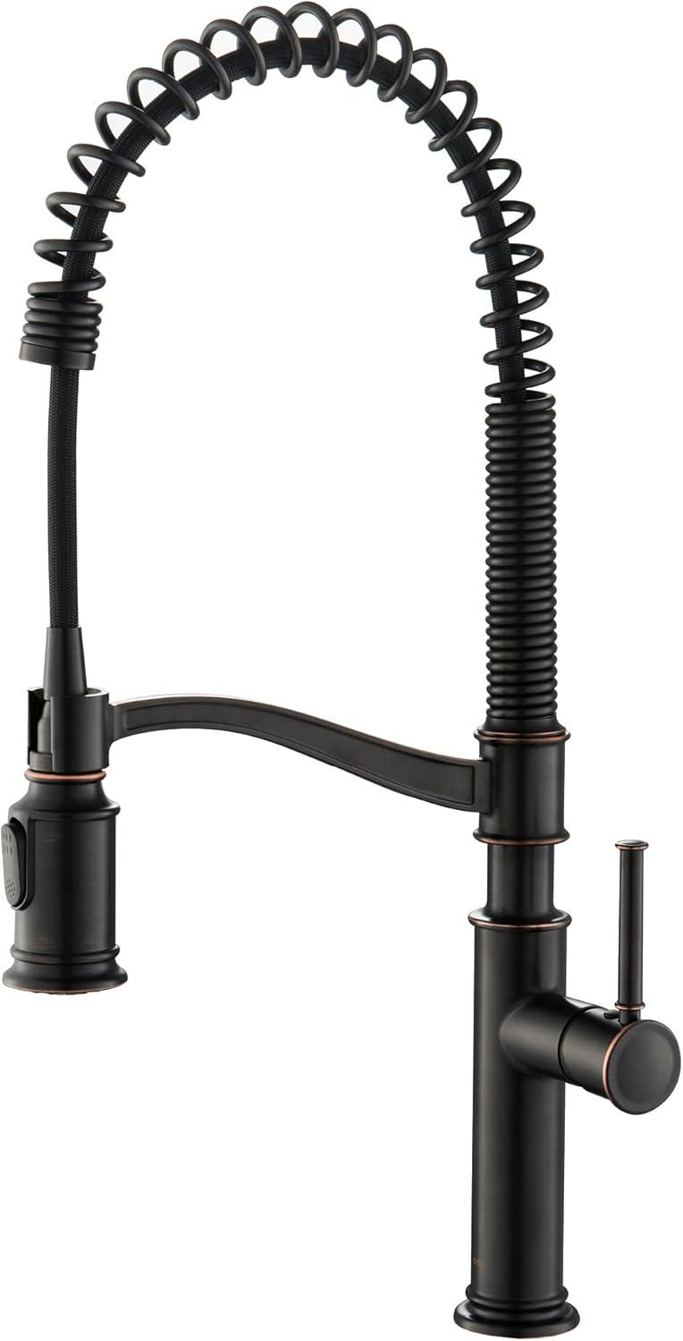 Oil Rubbed Bronze Commercial Pull-Down Kitchen Faucet