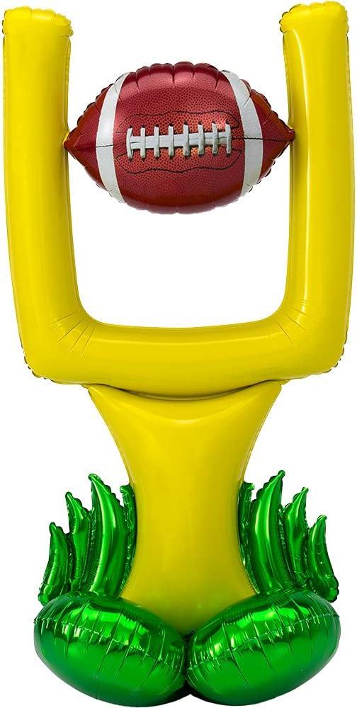 51" Yellow Goal Post Airloonz Foil Balloon with Football