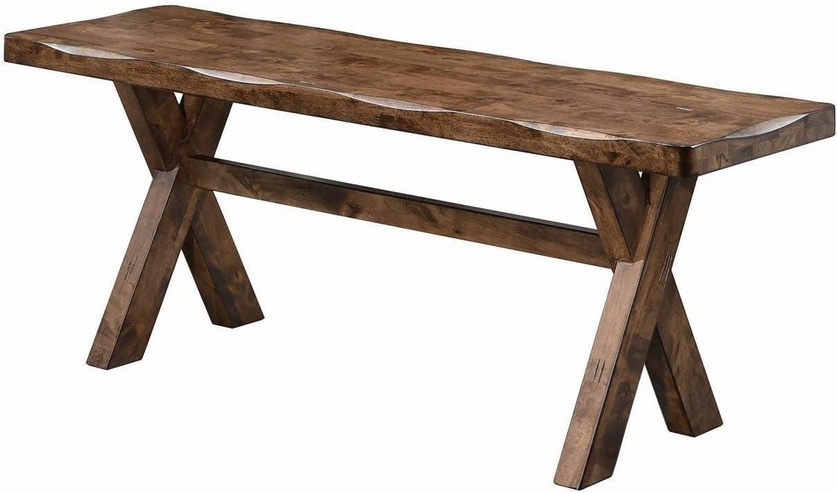 Alston 47'' Knotty Nutmeg Traditional Wooden Dining Bench