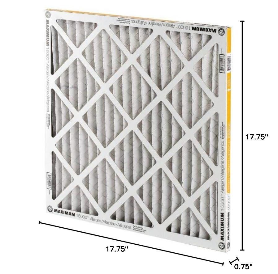 18x18x1 Arm & Hammer Maximum 16000 Allergen Odor Air Filters (MERV 11) (4-Pack)