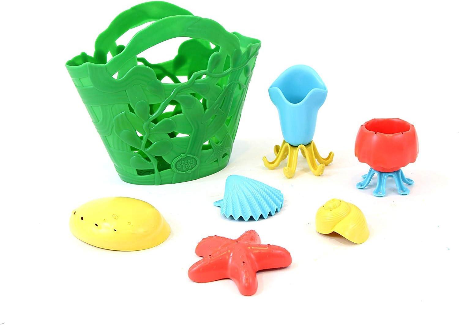 Green Recycled Plastic Tide Pool Bath Toy Set, 7 Pieces