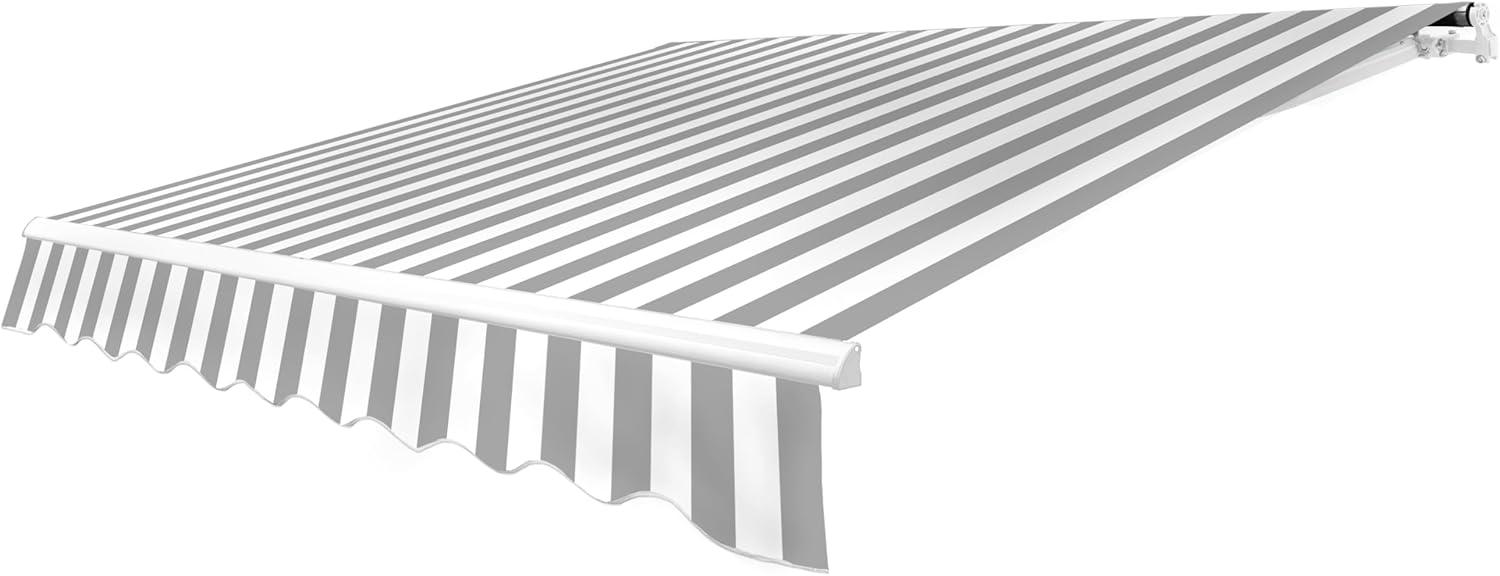 Motorized Retractable White Frame Patio Awning