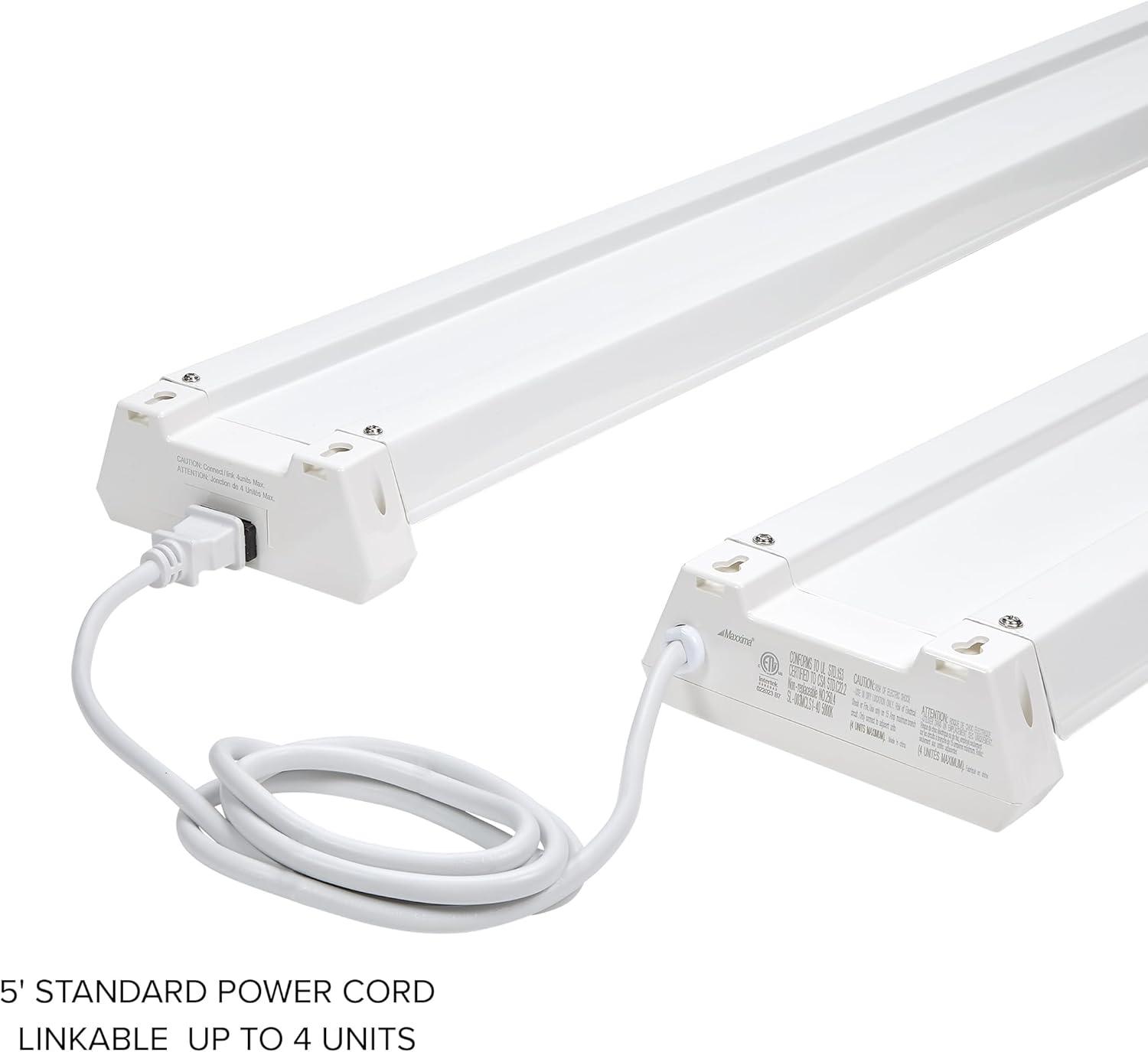 Maxxima 4ft. LED Shop Light - 40W, Linkable, 5000K, 4400 Lumens, Plug-in, Pull Chain, Energy Star