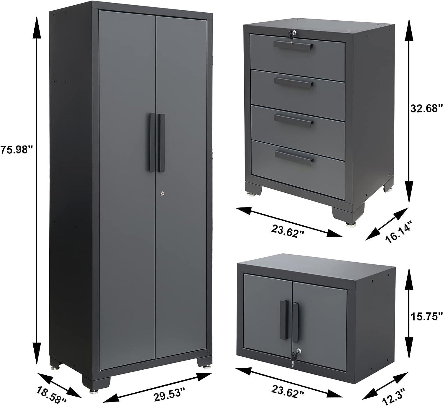 WFX Utility™ WFX Utility™ 6pcs Garage Cabinets And Storage System Set With Pegboard & Rubber Wood Worktop