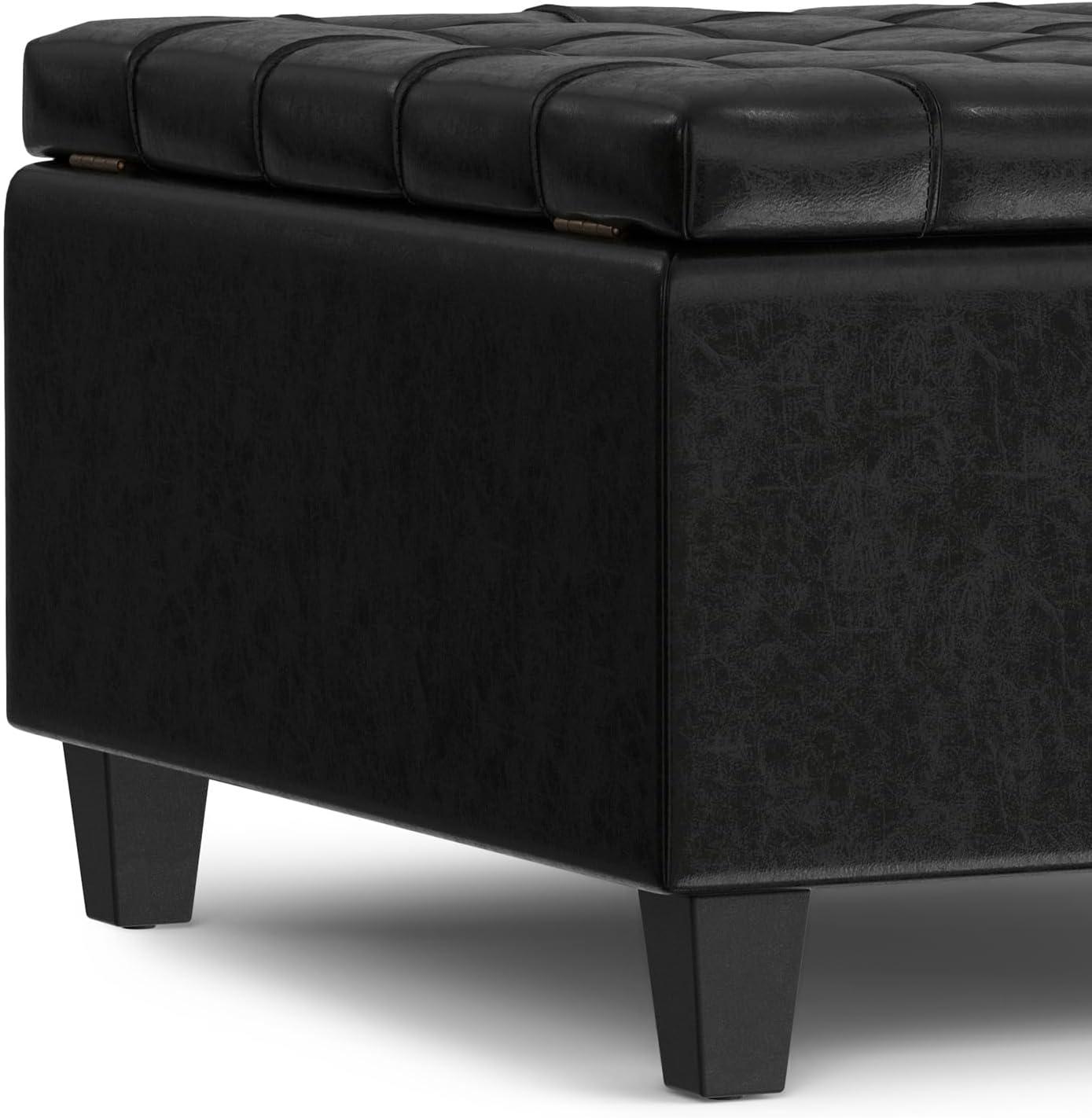 Harrison Small Square Coffee Table Storage Ottoman, Assembled