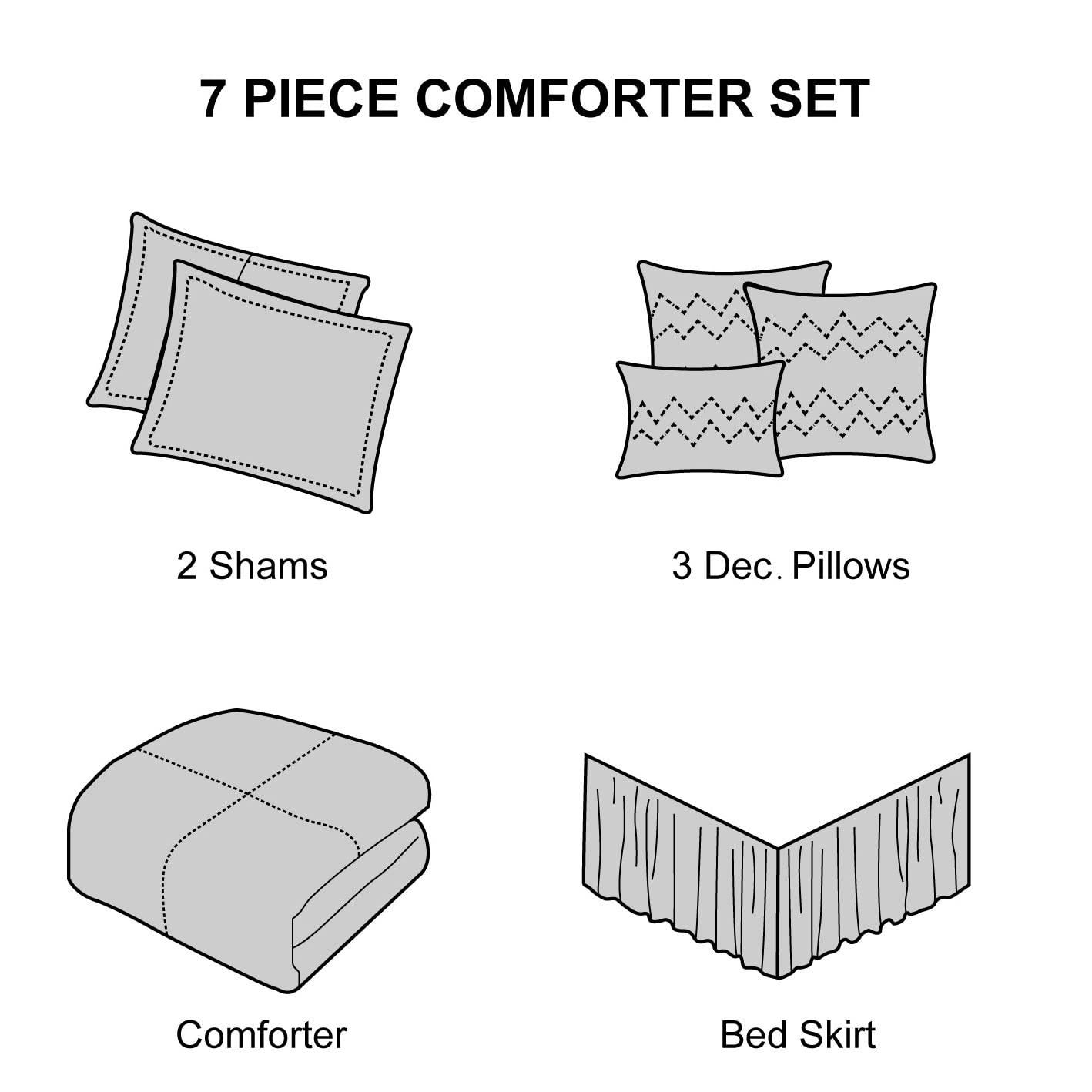 Nanshing America, Inc Ivanna 7 Piece Geometric Comforter Set