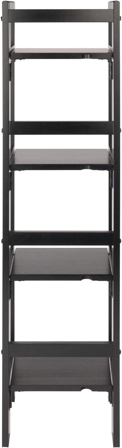 51.34" Black Solid Wood Folding Bookcase for Kids