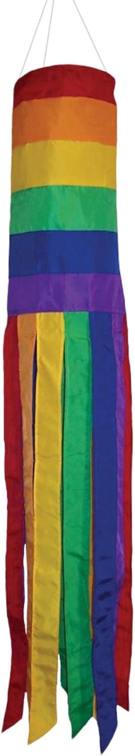 In the Breeze 4110 — Rainbow Column Windsock, 40-Inch — Colorful Outdoor Garden and Patio Decor